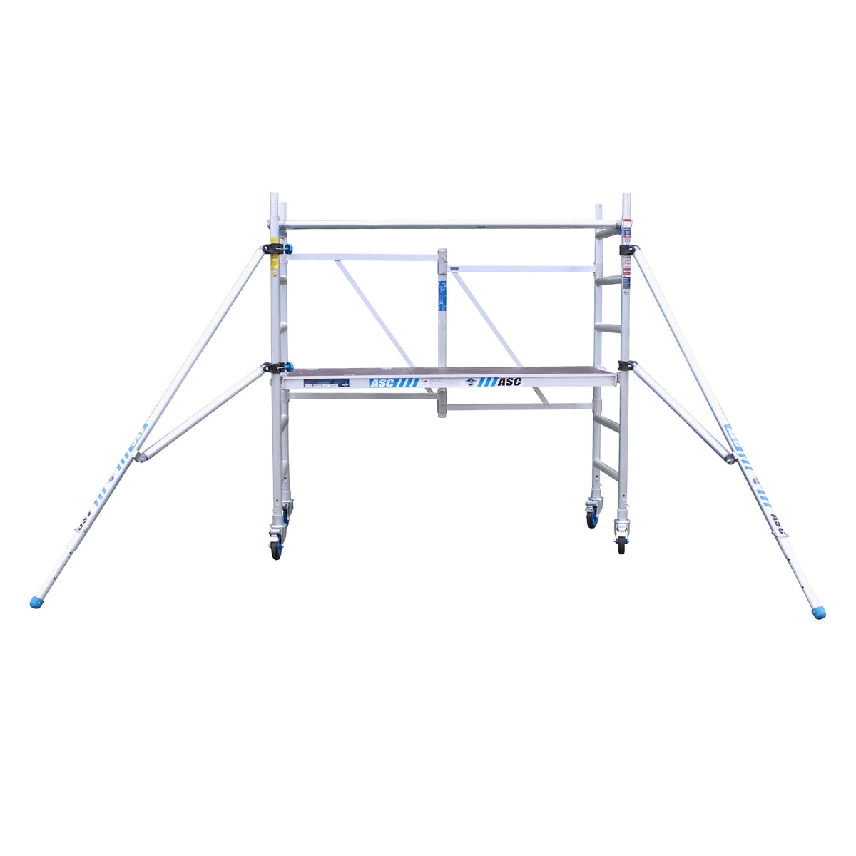 ASC Group A-Line Aluminum Scaffold Advanced | Stackable Folding Tower with Hatch | Stacked Load Capacity of 1000 lbs | 8'8" Stacked Platform Height - 16'4" Working Height | Multipurpose Scaffolding