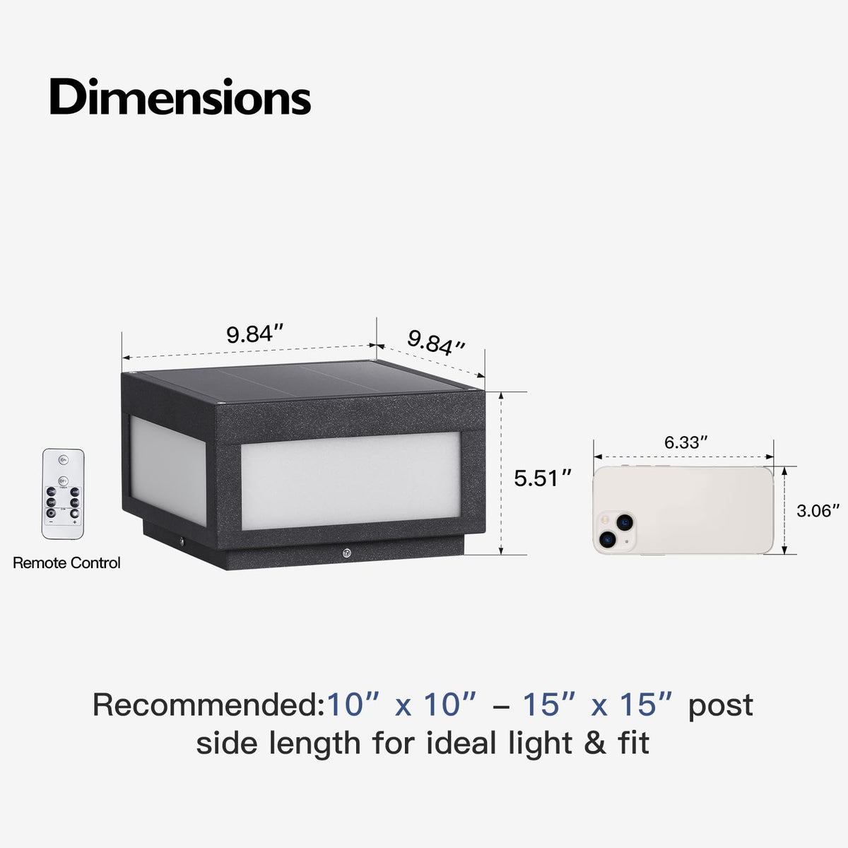 PAKEDANDUN Solar Pillar Lights Outdoor, 9.84" Modern Post Light Dusk to Dawn, Solar Column Lamp IP54 Waterproof with E26 Bulb, 3000K LED Fence Deck Cap Lights Lantern for Patio Garden Decoration(Grey)
