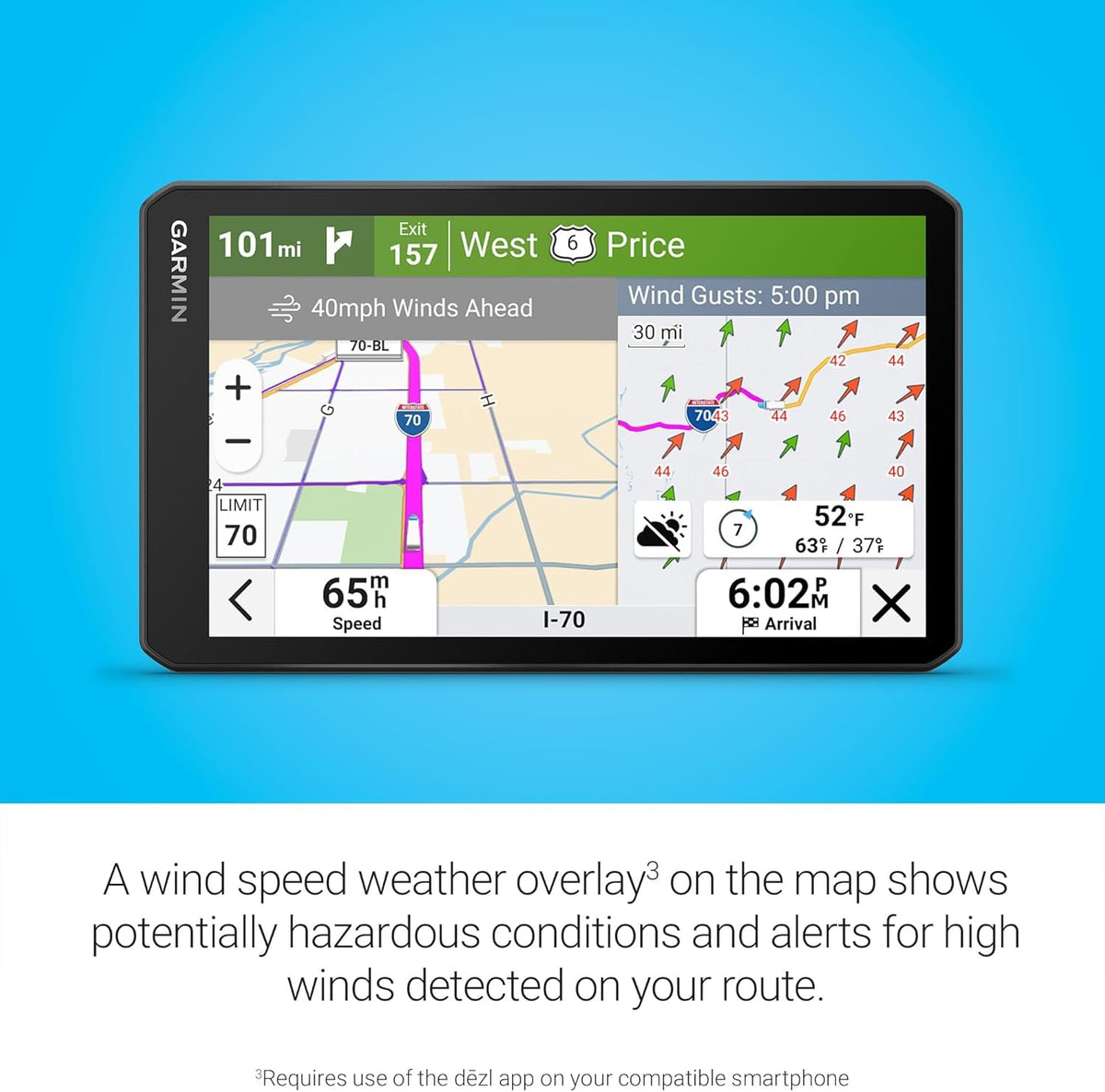 Garmin dezICam OTR725, NA MT-S, GPS Truck Navigator and Wearable4U PowerBank Bundle