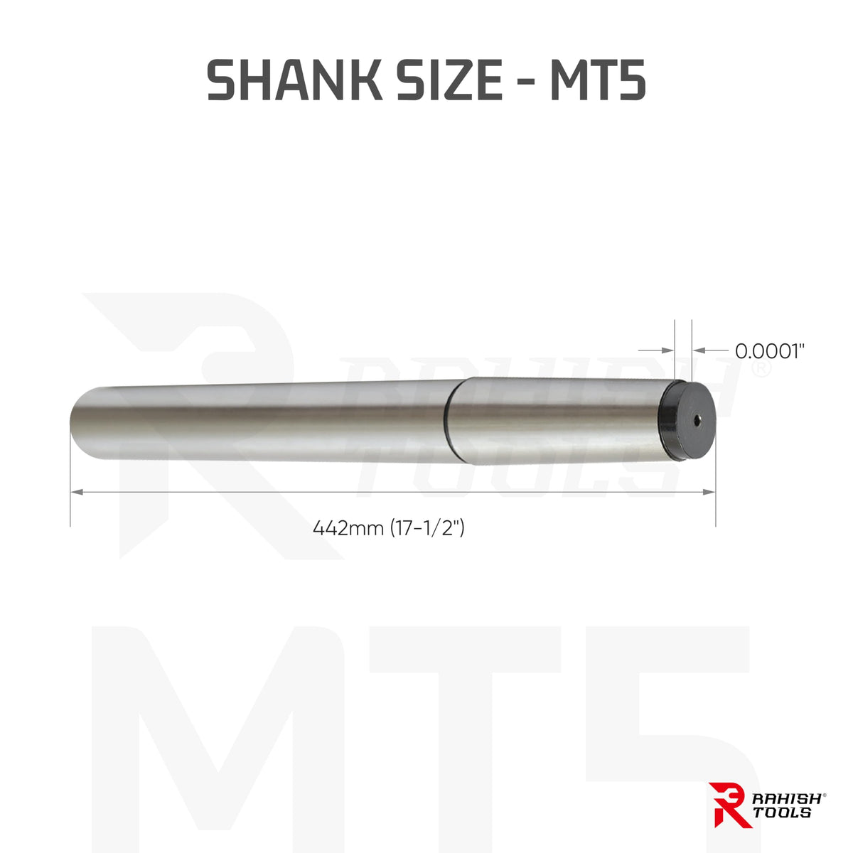 Rahish Tools 5MT Parallel Lathe Alignment Test Bar with High Precision Bar Alloy Steel EN31 Mandrel - Tailstock Re-Alignment Tool with 1 Micron Accuracy & Morse Taper with Max Run-Out of 0.0001"