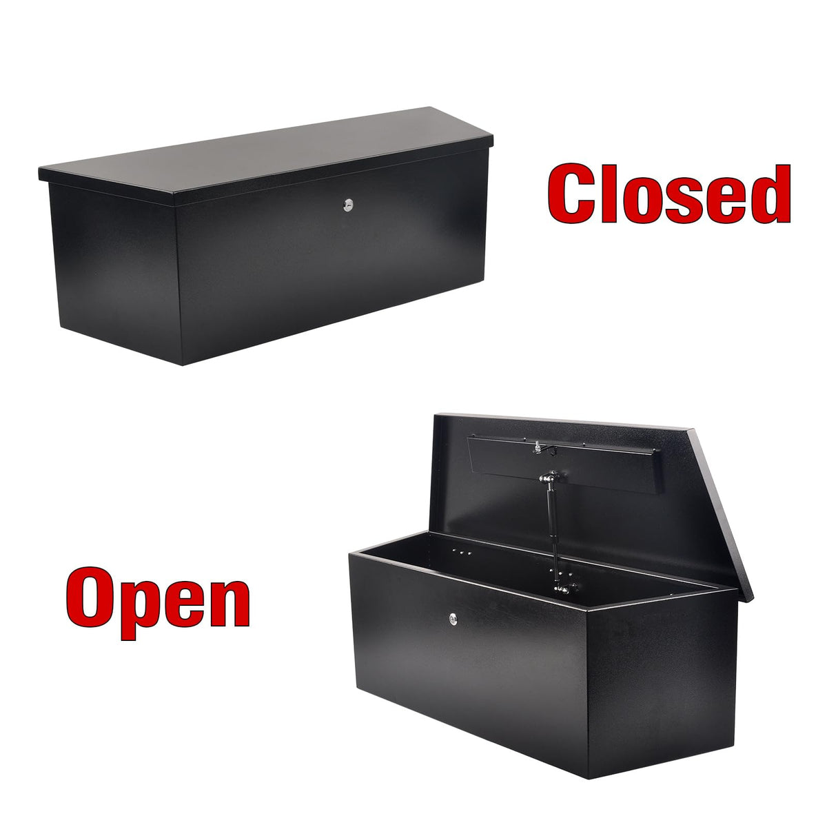 TBAPFS Black Steel Trailer Tongue Truck Box for Trucks Trailers RV ATV Pickup Trucks Flatbeds - 35 x 12.2 x 11.8 Inch