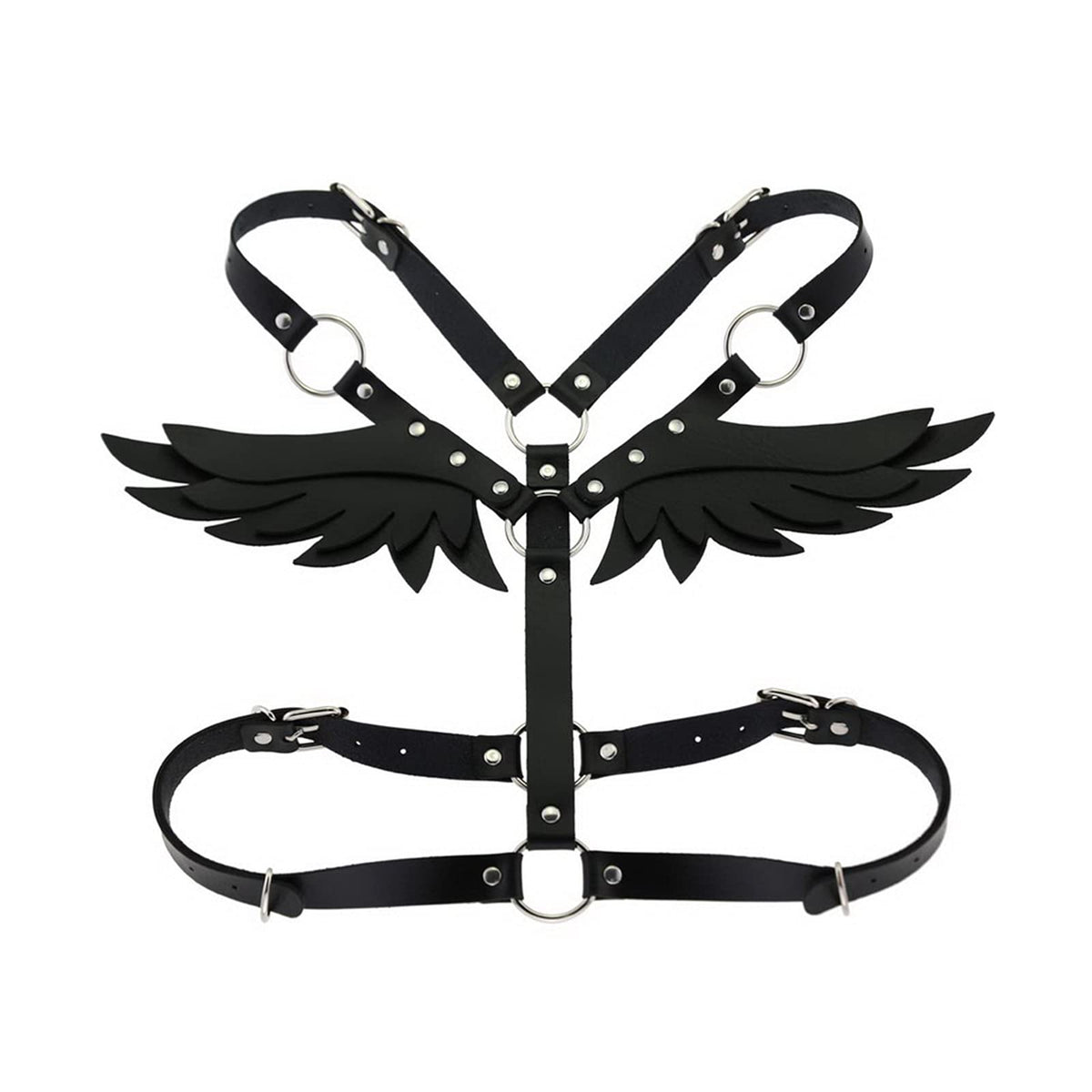 Punk Angel Wing Chest Body Harness Waist Belly Chain Belt Rave Jewelry Accessories Halloween Outfit