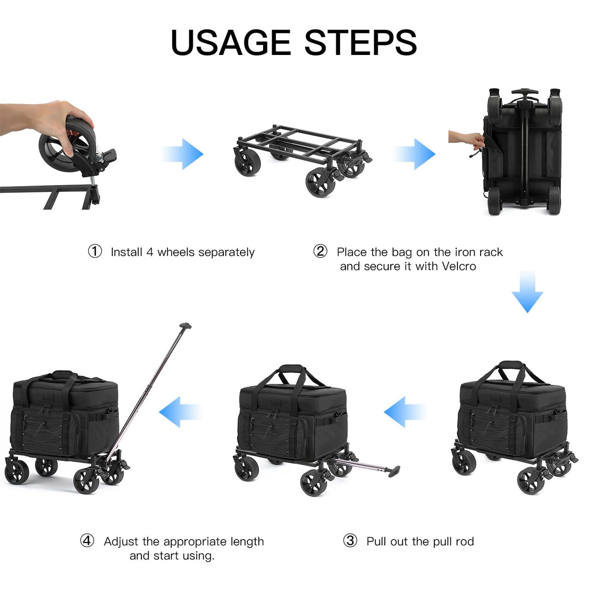 Extra Large Wheeled Portable Cooler Bag 85 Cans Double Deck Heavy Duty Rolling Insulated Cooler with All-Terrain Wheels Leakproof Tactical Soft Sided Cooler for Beach Camping Picnic Travel, Black