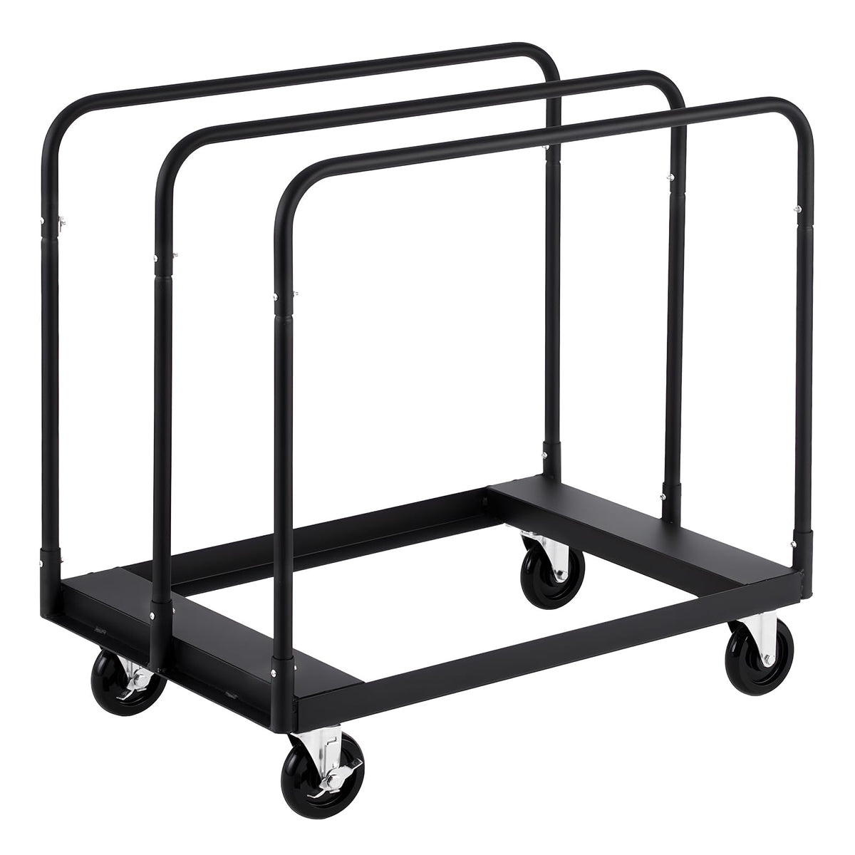 VEVOR Folding Table Cart, Heavy Duty Table Dolly 1800 lbs, Steel Panel Truck Cart with 5 inch Swivel Casters, Lumber Drywall Dolly with Straps for Party Events, Hotel, Factory, Warehouse