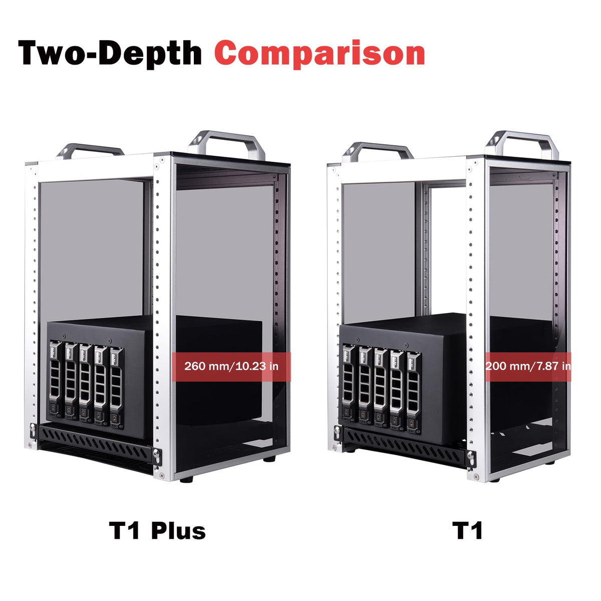 GeeekPi 8U Server Rack Cabinet, DeskPi RackMate T1 Plus,10 inch Network Rack for Servers, Network, A/V Equipment, 10.23inch/260mm Depth (Silver)
