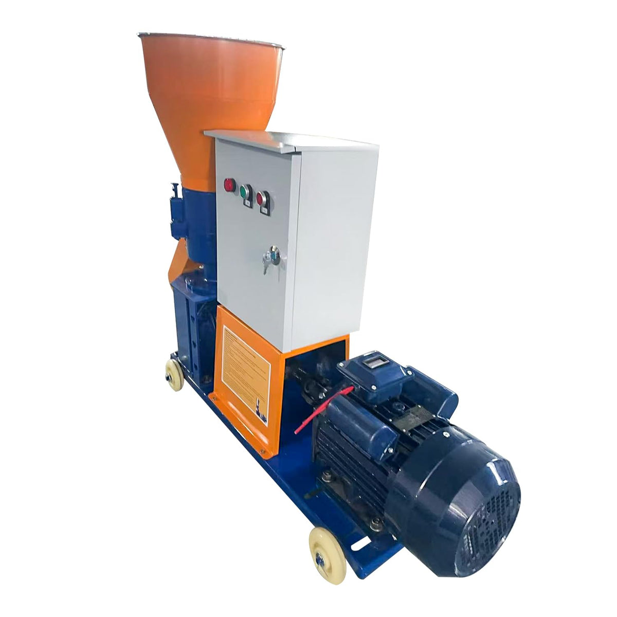 gaveming Upgraded 110V 60HZ Animal Pellet Feed Mill Machine w/Separate Control Box, Pellet Maker Machine with 6 Grinding Discs 2.5/3/4/5/6/8mm 5.5KW Copper Motor 220-440lb/h w/3 Head Rollers