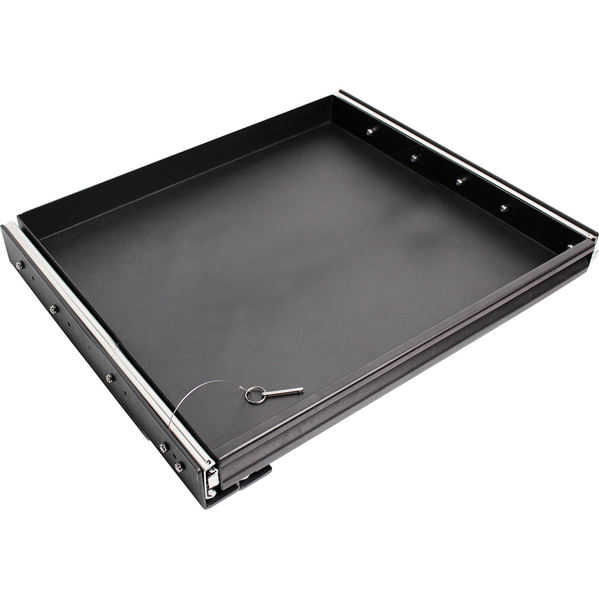 Heavy Duty Steel Sliding Battery Tray,Generator Slide Out Tray for RV, Universal RV Storage Rack for Tools and Outdoor Gear (24"x24"x2.7")