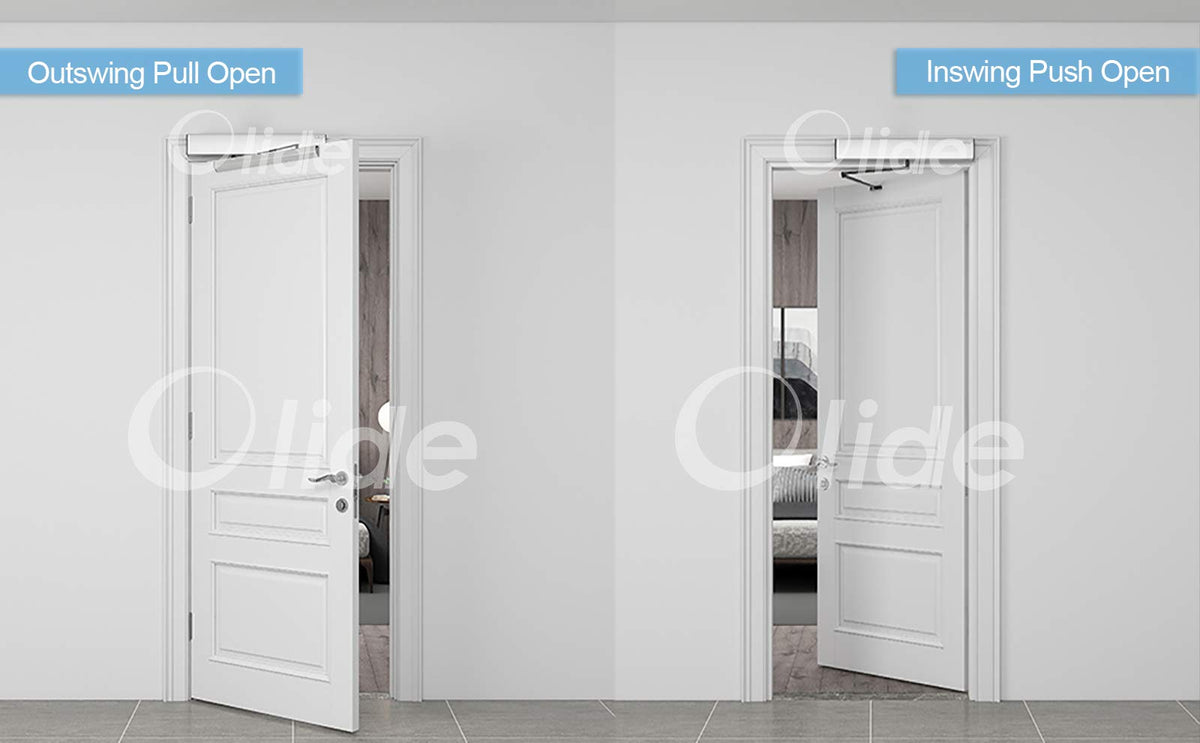 Automatic Swing Door,Push Button Swing Door Opener Remote Control Swing Opening Heavy Duty Door Operator with 2PCS Exit Buttons