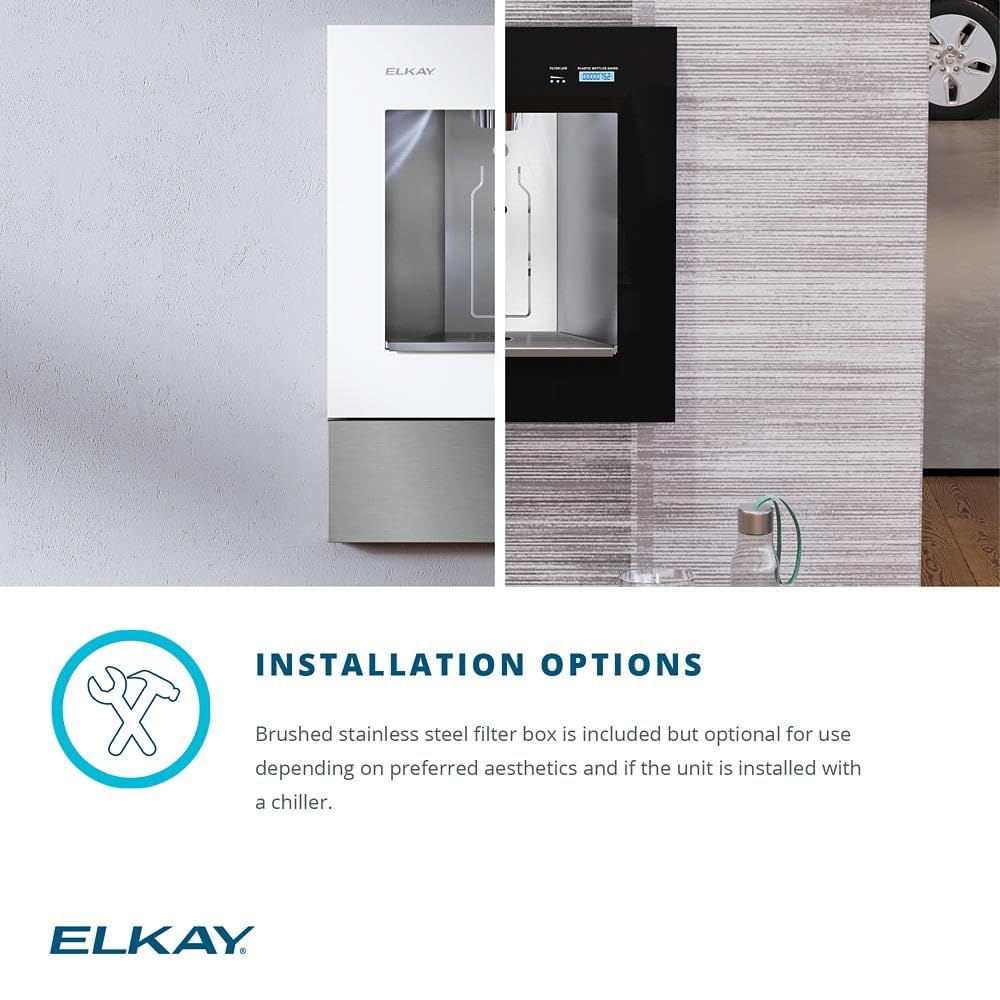 Elkay LBWDC00BKC Liv Pro In-Wall Commercial Filtered Water Dispenser Non-refrigerated Midnight