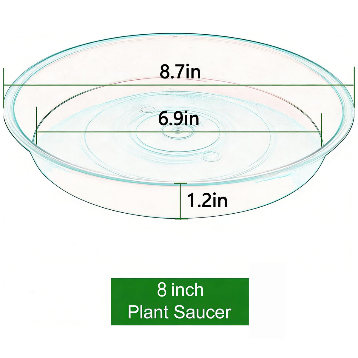 ECOESPTI 7Pcs Plant Saucer Tray, Heavy Duty Plastic Plant Drip Trays for Indoors and Outdoors, 6 8 10 12 14 16 inch Sizes, Flower Plant Water Tray Base (Brick Red 8")