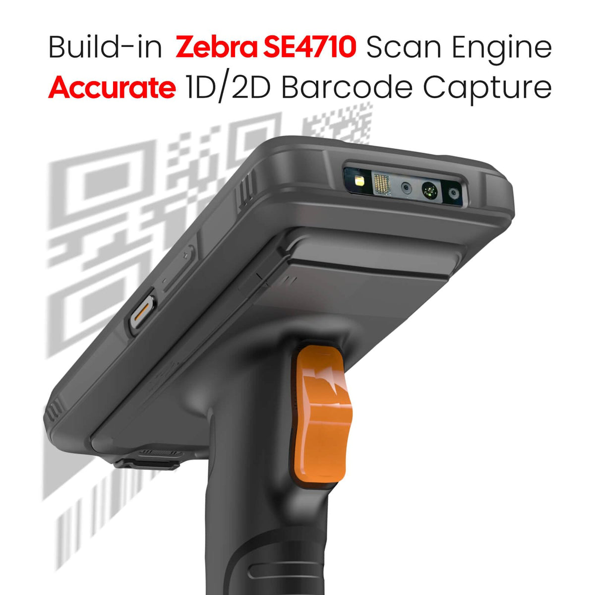 RAYOUNGTEK Rugged Android Barcode Scanner Handheld PDA Mobile Computer with Pistol Grip, 6.0" Display Octa-Core 2.0GHz 4GB+64GB Build-in Zebra SE4710 Engine, 4G LTE/WiFi Warehouse Inventory Scanner