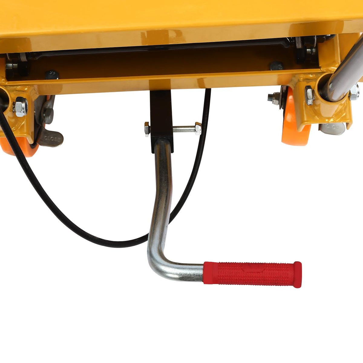 Hydraulic Lift Table,Manual Scissor Lift Table Hydraulic Lift w/Locking Wheels and 4 Wheels,51’’Lifting Height Double Scissor Platform Truck for Material Handling and Transportation (330LBs Capacity)