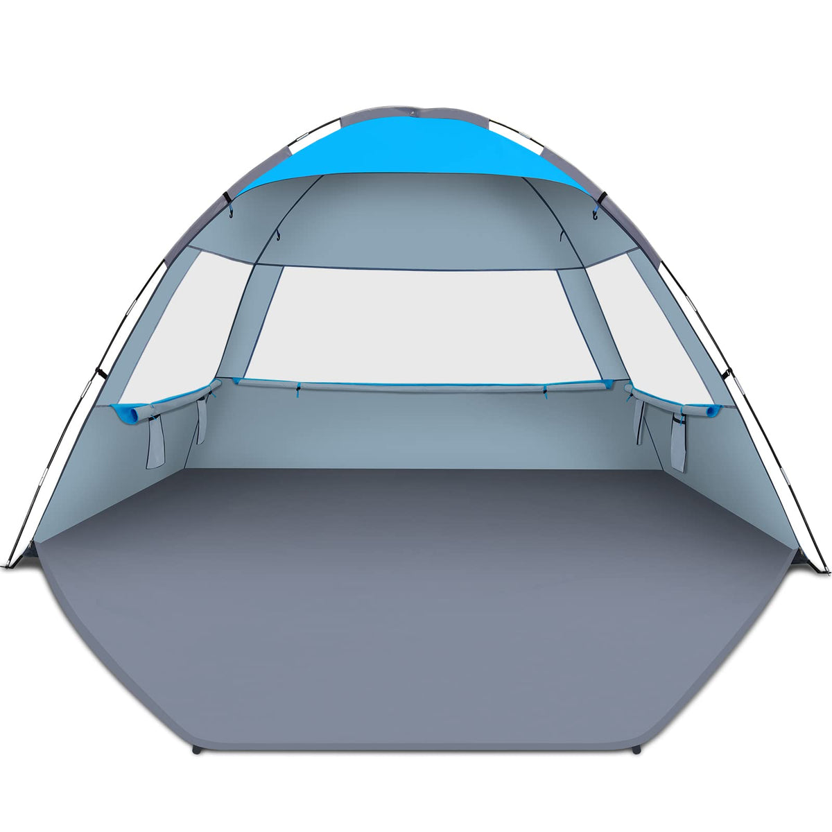 Gorich Beach Tent Sun Shelter for 3/4/6/8/10 Person with UPF 50＋ UV Protection, Lightweight & Easy Setup Beach Shade Canopy, Portable Beach Shade Tent Beach Cabana