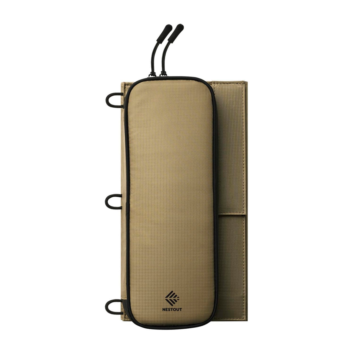 NESTOUT Portable Solar Panel, USB-C and USB-A Ports, 28W Solar Charger for Camping, Water Repellent Ripstop Nylon, Foldable Compact Design, Digital Ammeter, Adjustable Stand, Beige (4 Panel)