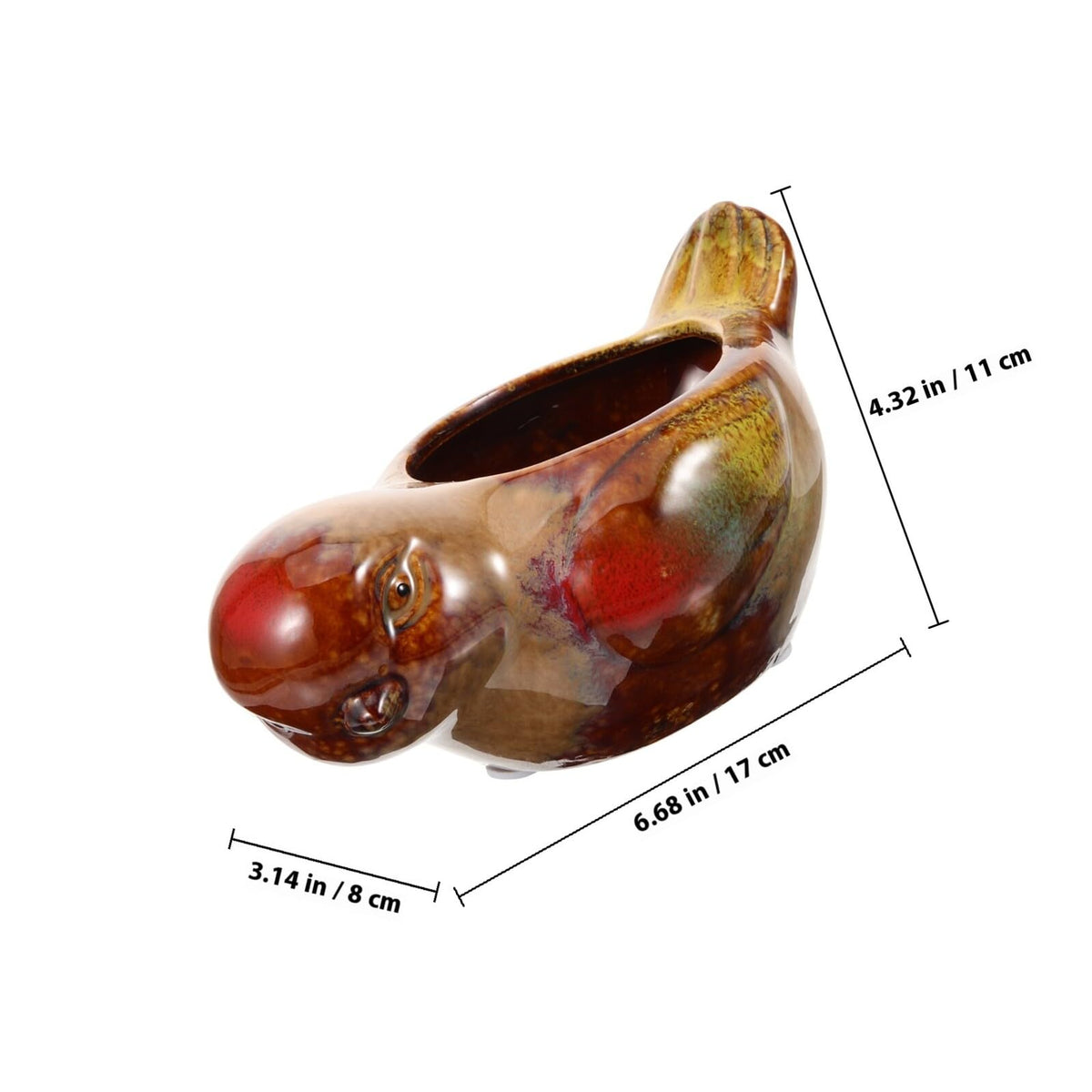 Anneome Ceramic Succulent Planter Pot with Bird Design, Small Indoor Plant Pot for Succulents and Cacti, Decorative Glazed Flowerpot for Home and Garden