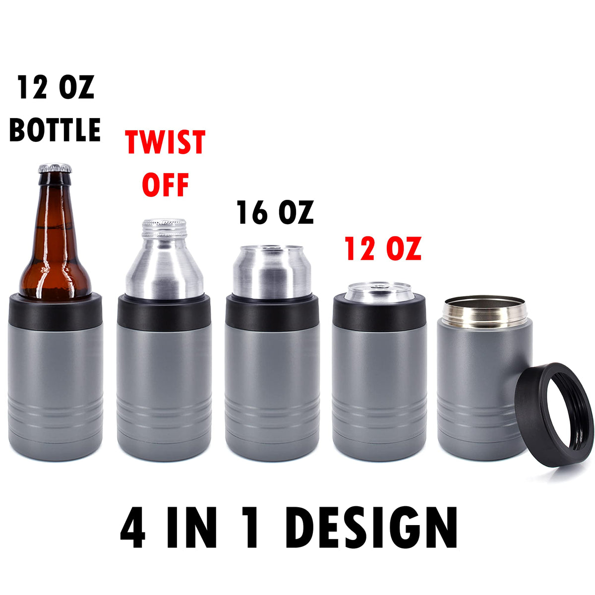 12oz Can/Beverage Holder - Dark Gray - 24 Pack