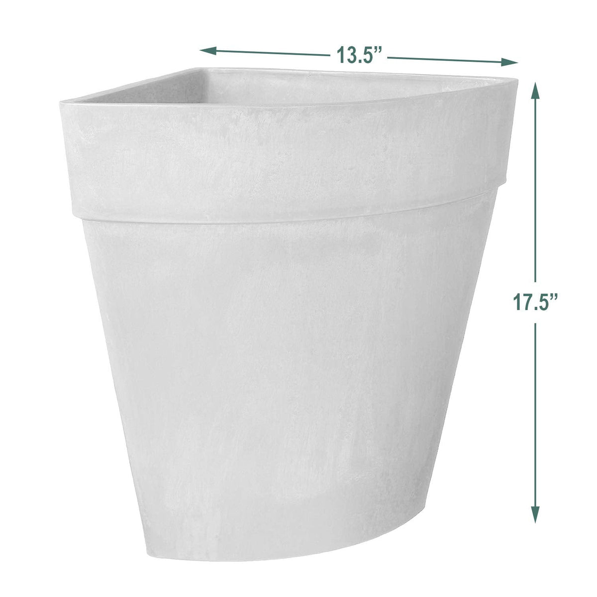 Arcadia Garden Products PSW Pot Collection HA45DC Corner Triangle Planter Pot for Indoor and Outdoor Plants and Gardens, 13.5-inch x 17.5-inch, Dark Charcoal