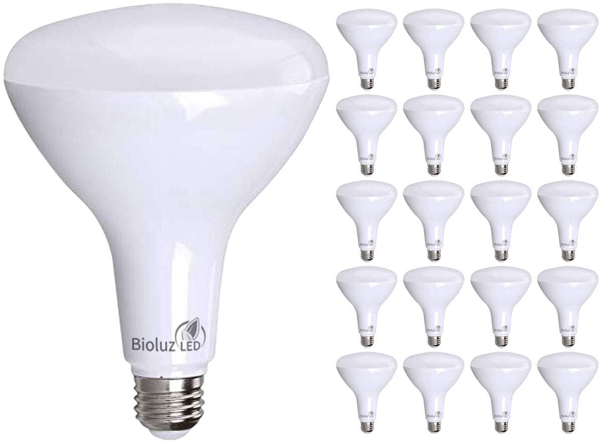 Bioluz BR40 LED Light Bulb 90 CRI Light Bulbs - Dimmable LED Flood Light (Uses 16W) Soft White 3000K Led Bulbs 110° Beam Angle Indoor & Outdoor Lighting Title 20 High Efficacy Lightbulb - Pack of 10