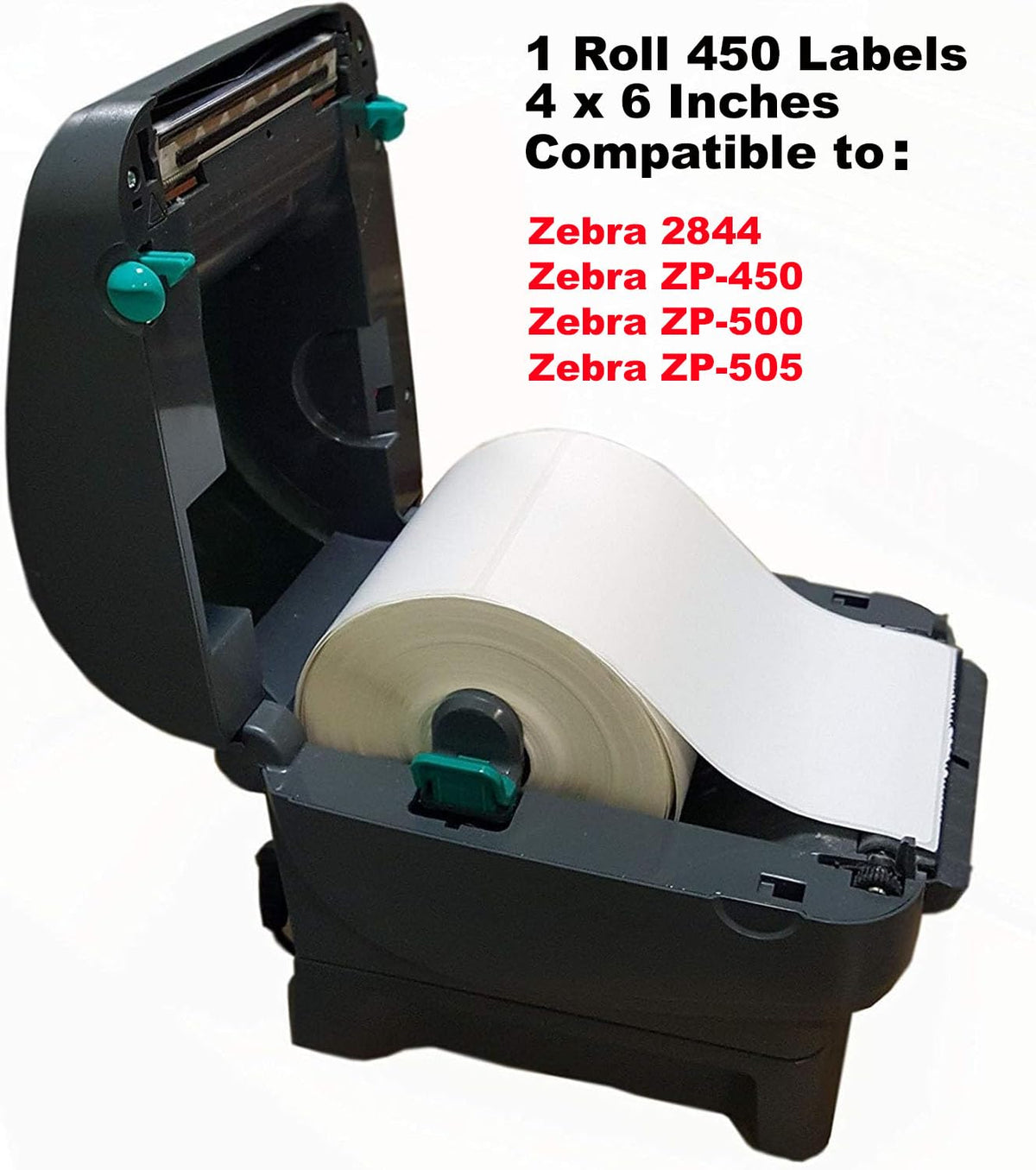 iMBAPrice - 10 Roll of 450-4x6 Direct Thermal Labels for Zebra 2844 ZP-450 ZP-500 ZP-505 (1 inch core) - 95+60GSM Top Coated