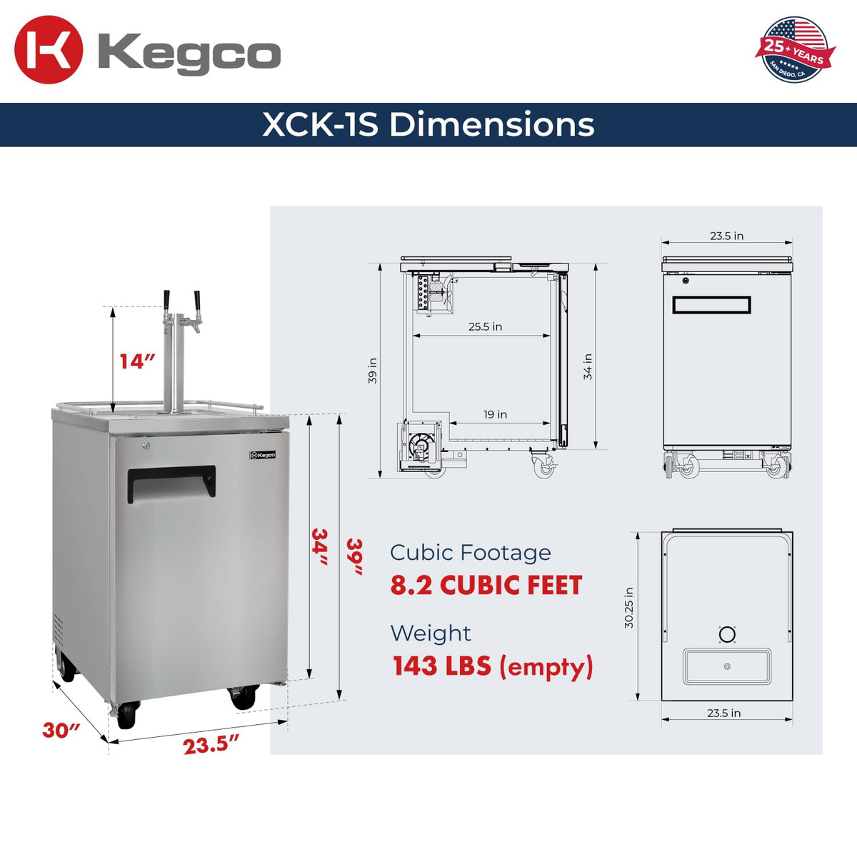 Kegco XCK-1S-2 Kegerator