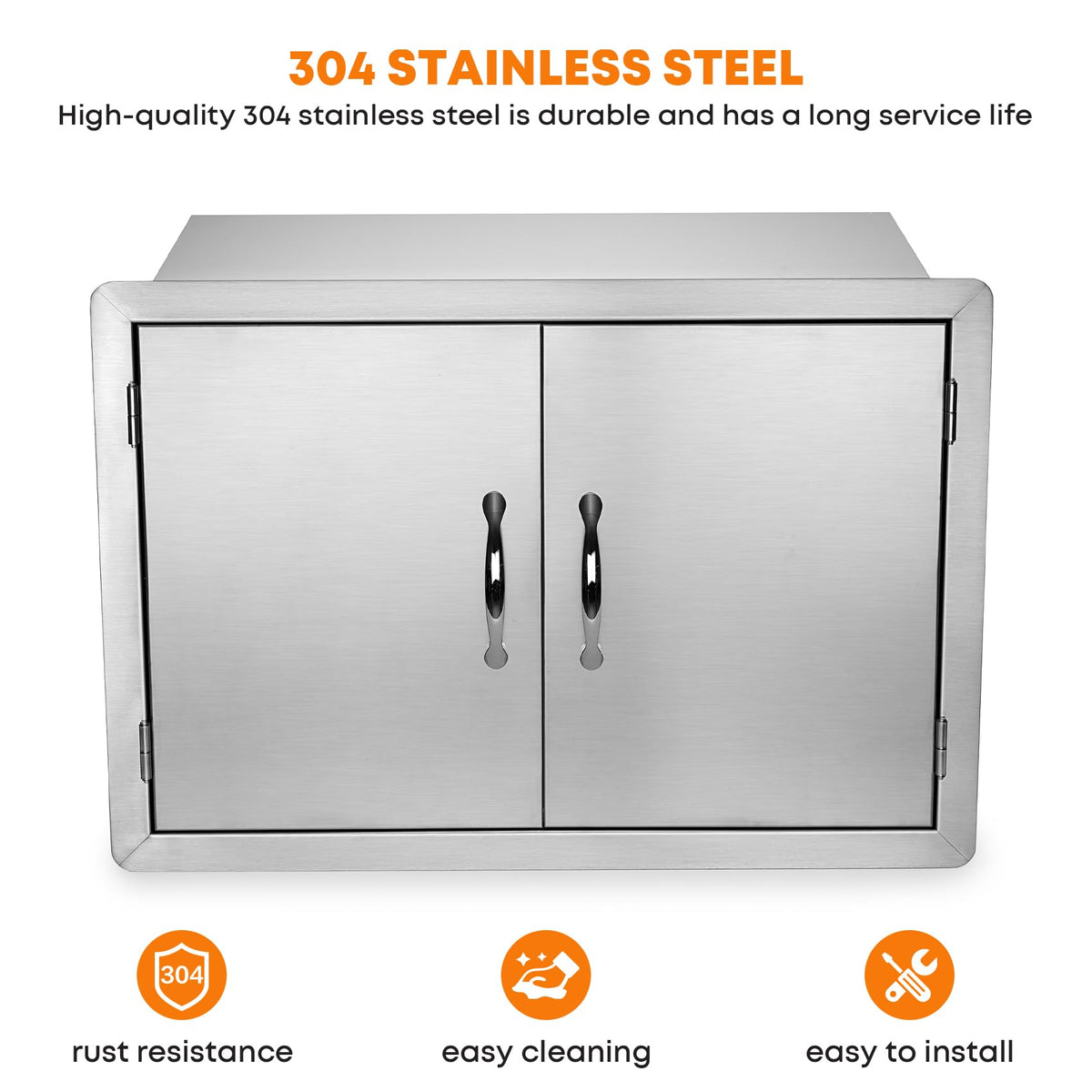 Stanbroil Stainless Steel Outdoor Kitchen Double Door Dry Storage Pantry, 30- Inch