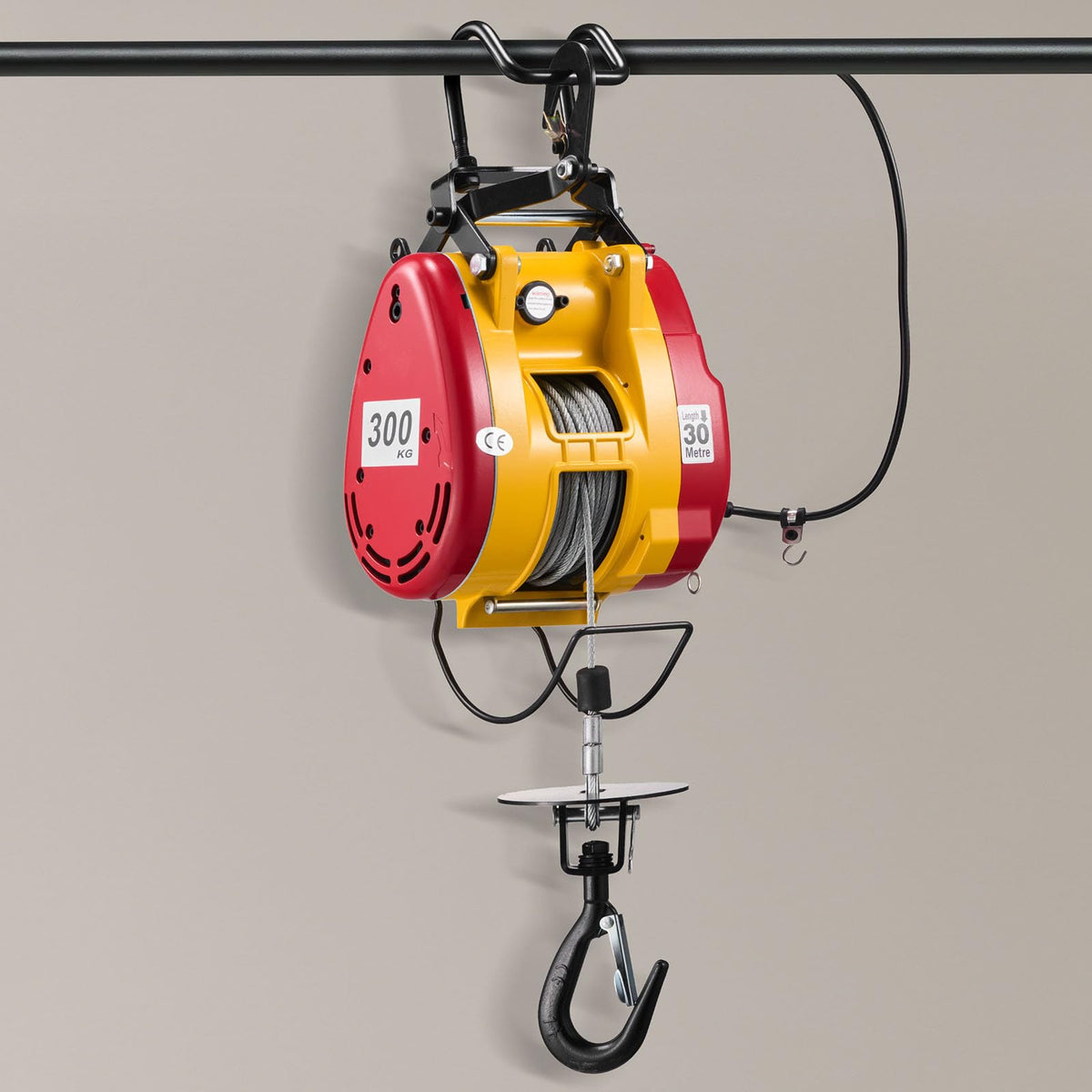VEVOR 2-in-1 Electric Hoist Winch, 660 lbs Capacity, 1500W Portable Power Winch Crane, 98.4 ft Lifting Height, 62 ft/min with Wired and Wireless Remote Control for Factory, Warehouss, Garage