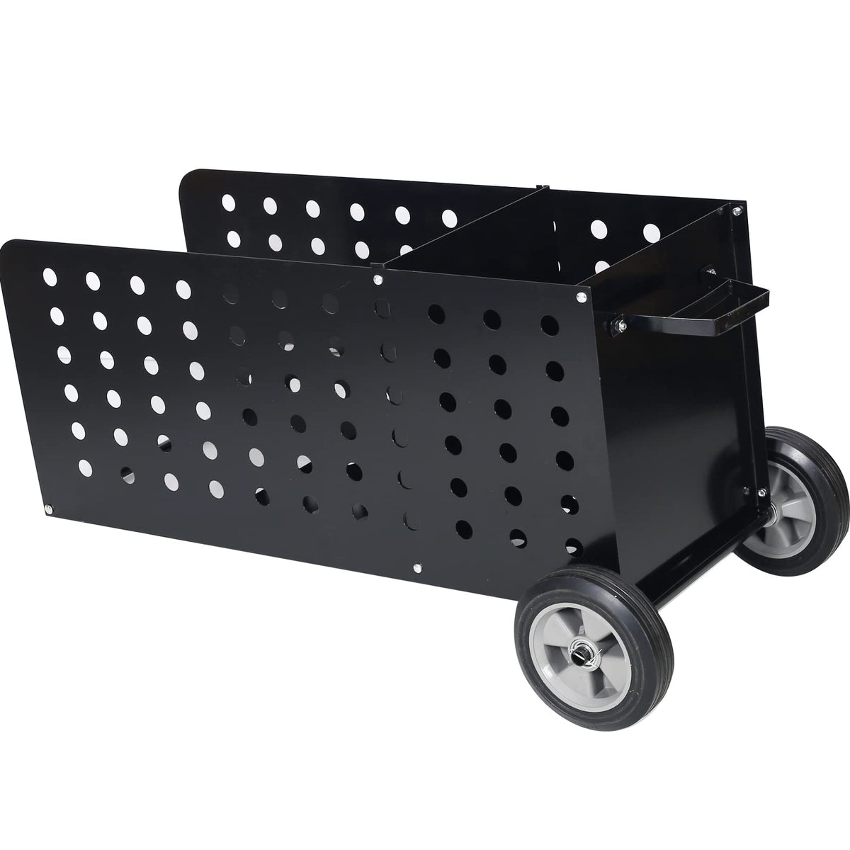 Metal Firewood Cart with Rolling Whee,l Heavy Duty 200lbs Load Capacity Outdoor Rolling Cart Dolly Storage Holder, Rolling Wood Hauler for Firewood Indoor Outdoor Wood Rack Storage Mover Black