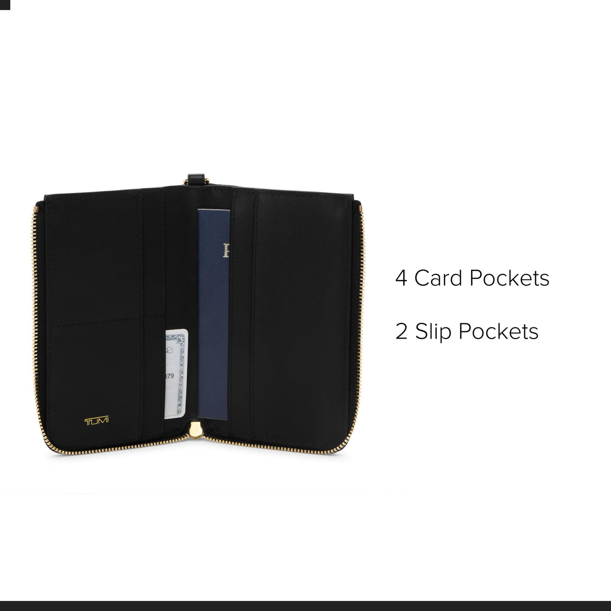 Tumi Unisex Passport Case Black/Gold One Size
