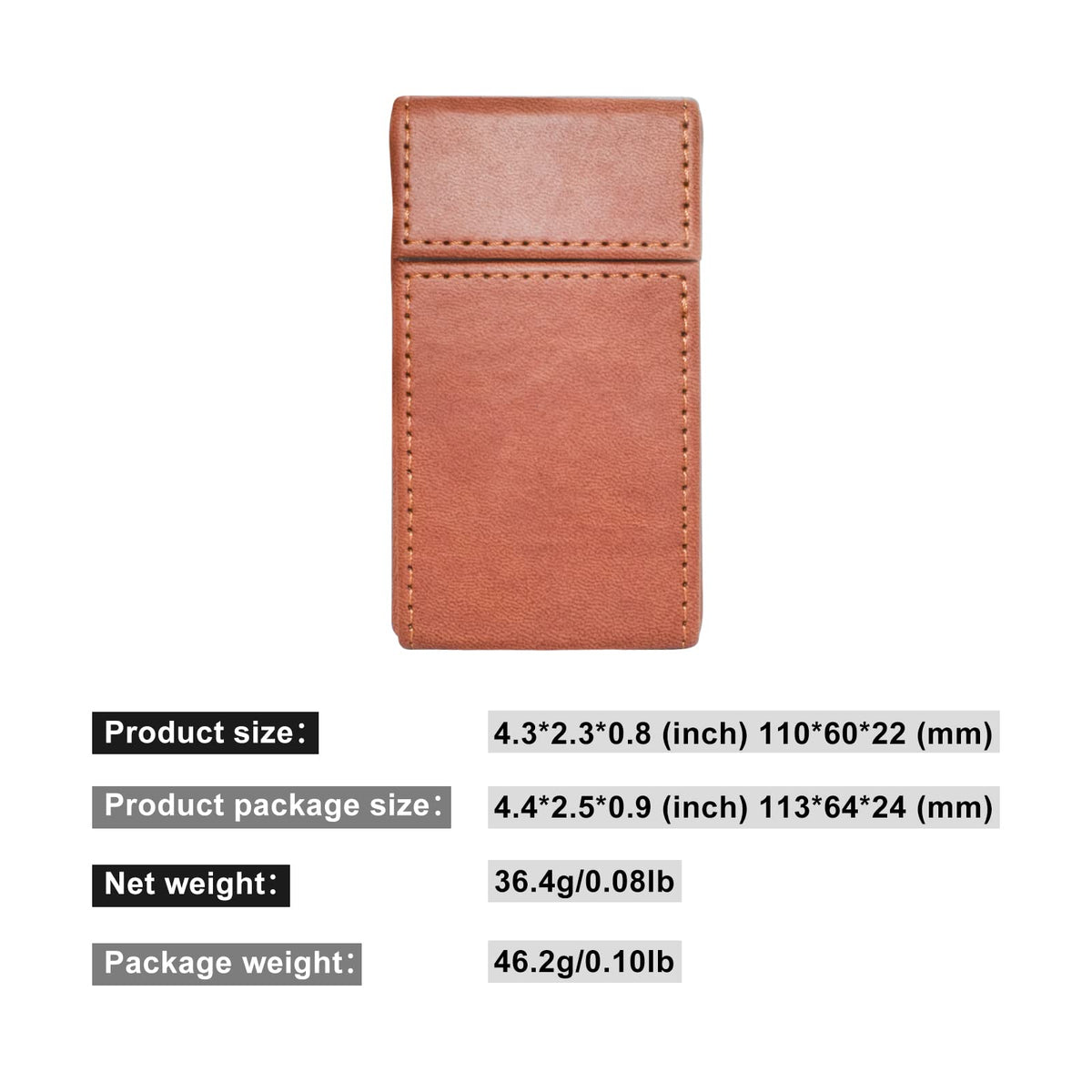 Leather Cigarette Case,King Size Prerolled Cone Holder,Waterproof Airtight Smell Proof Container,Carrying Case for Traveling