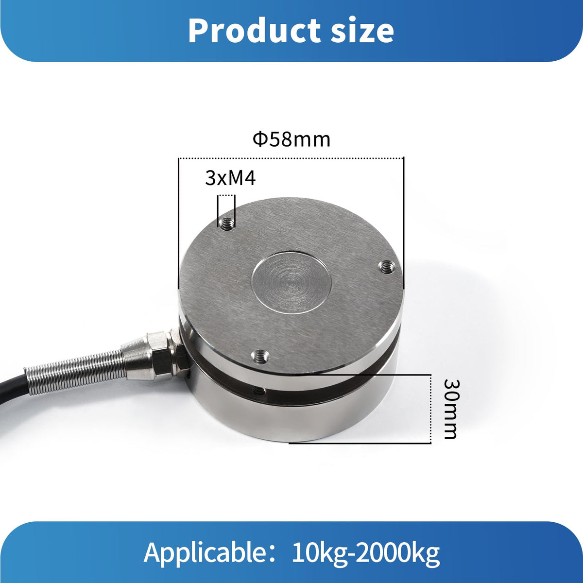 Load Cell Sensor with Indicator Display,Compression Force Weight Pressure Scale Sensor Two Sets of Relay Outputs Peak Recording (0-20KG with Indicator)
