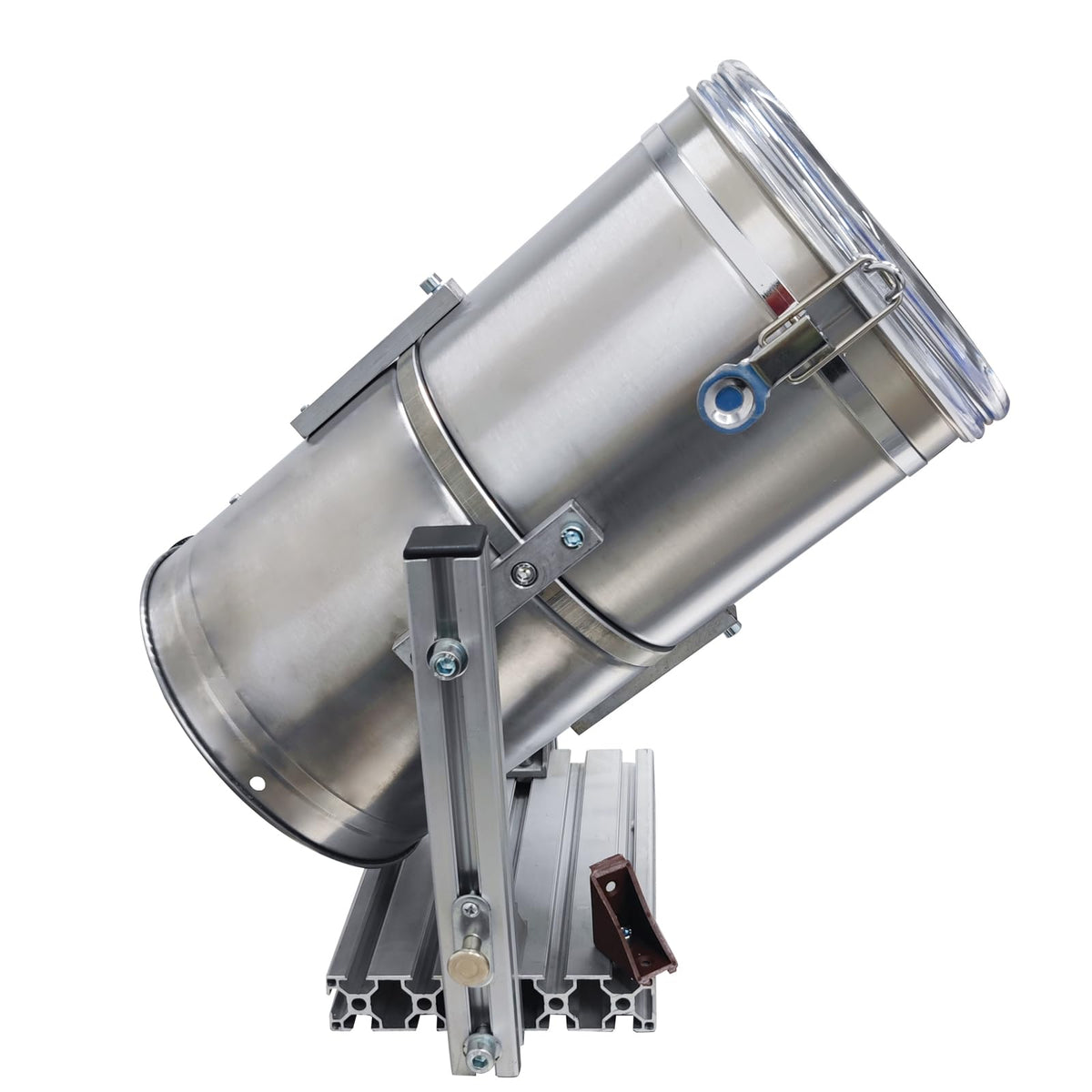 PreAsion 110V 60W Laboratory Mixing Machine for Pellet and Powder - 0.1-3kg Capacity 416/304 Stainless Steel with Timer & Tilting Discharge