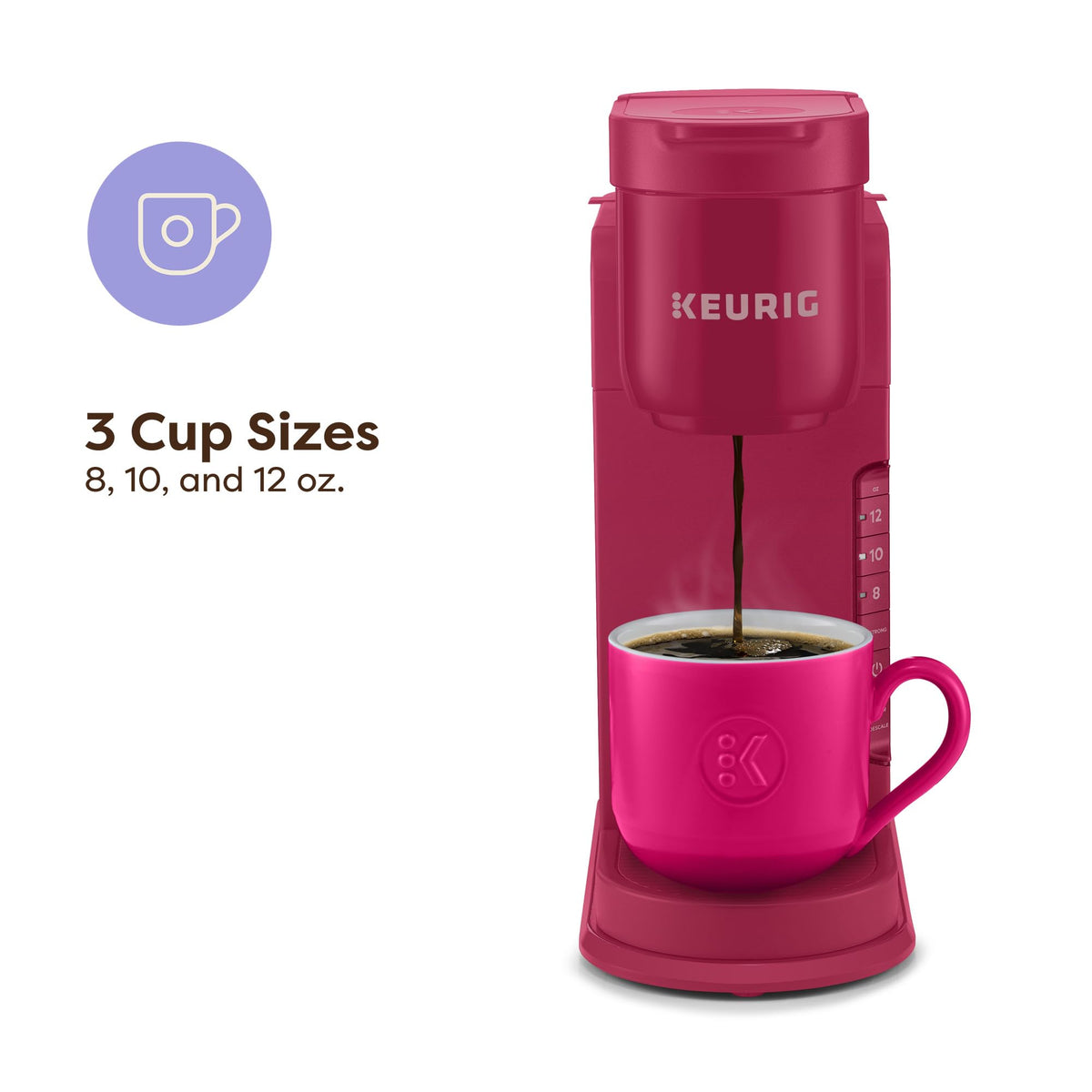 Keurig K-Express Single Serve K-Cup Pod Coffee Maker, 3 Brew Sizes, Strong Button Feature, 42oz Removable Reservoir, Island Berry