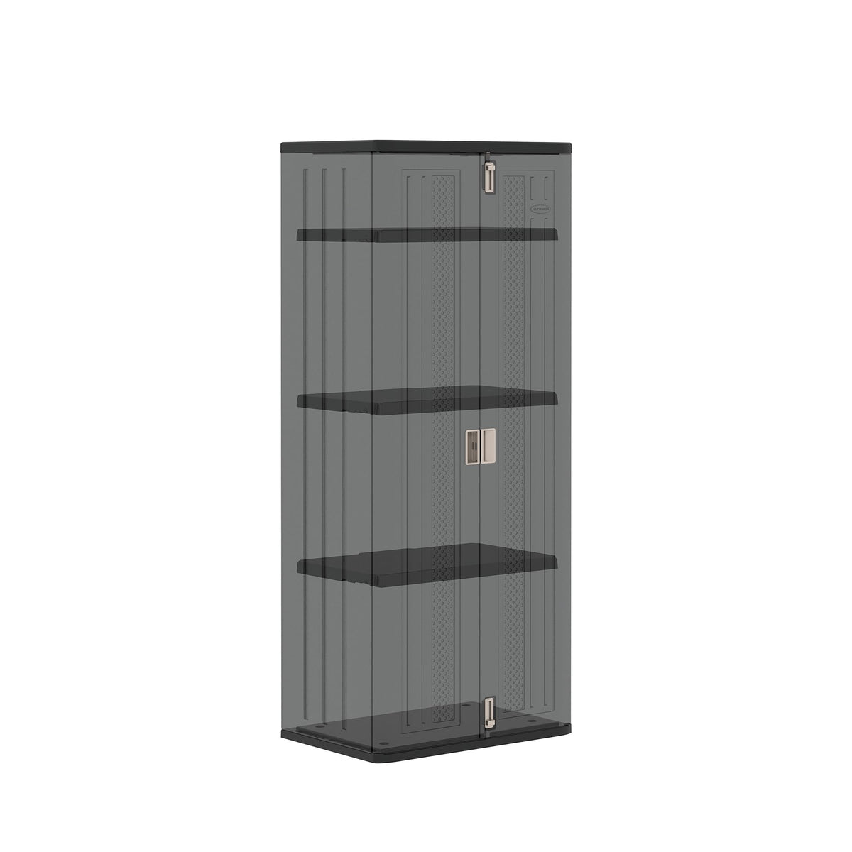 Suncast Tall Storage Cabinet for Garage Organization - 72" Freestanding Utility Closet with Shelving for Garden Supplies, Paint Cans & Outdoor Tools, Multi-Wall Resin Construction, Black