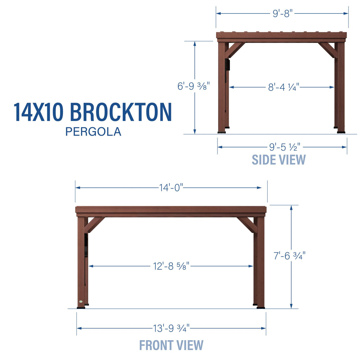 Backyard Discovery Brockton 14' x 10' Modern Cedar Wood Pergola Kit with All-Season Durability, High-Wind Rating, Concrete Anchors, PowerPort, Shade for Outdoor Patio, Deck, Garden, and Entertaining