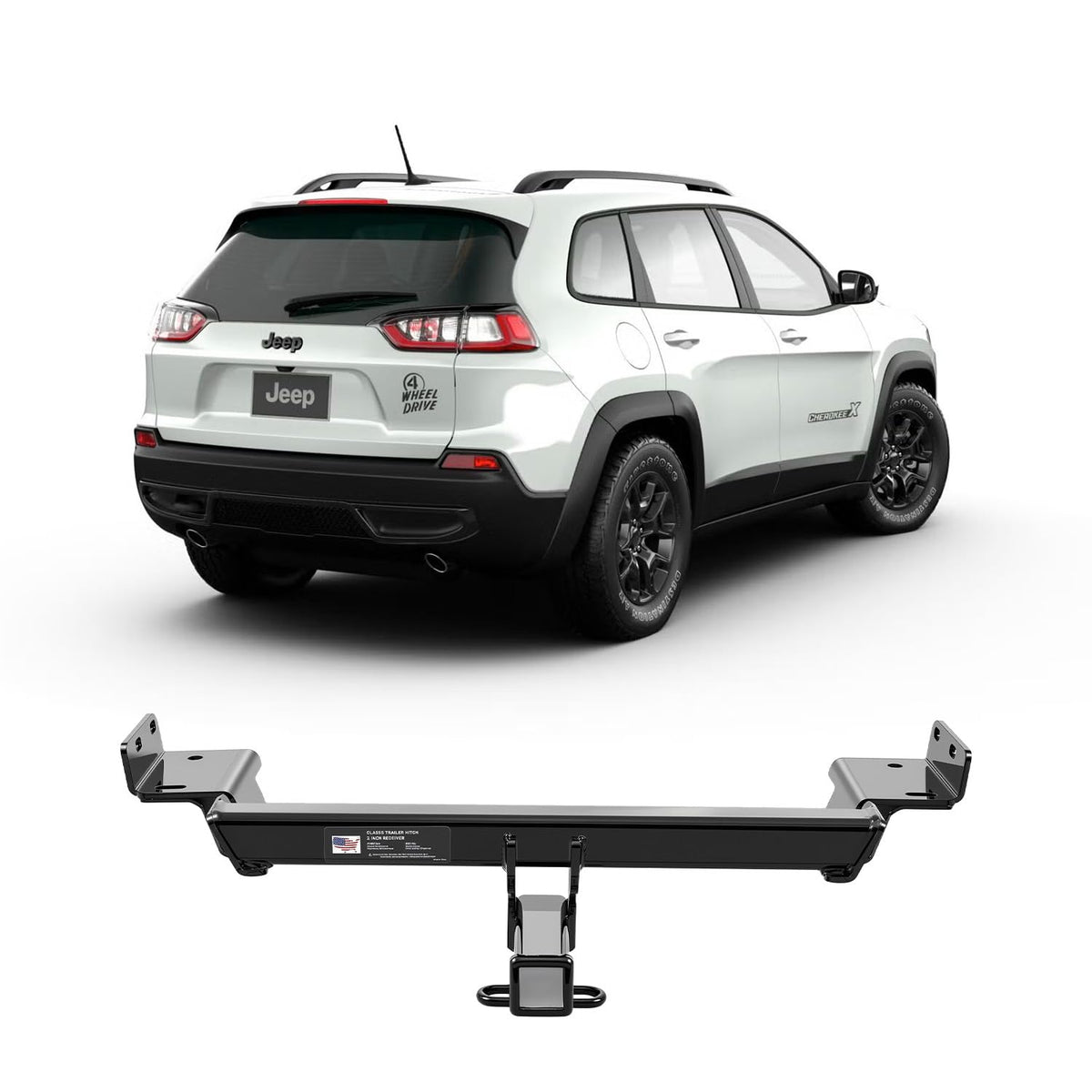 TULALUX 2" Receiver Trailer Hitch for 2018–2025 Jeep Compass & 2017 Mexico-Built Compass | Class 3 Tow Hitch | 4,000 lbs Towing Capacity