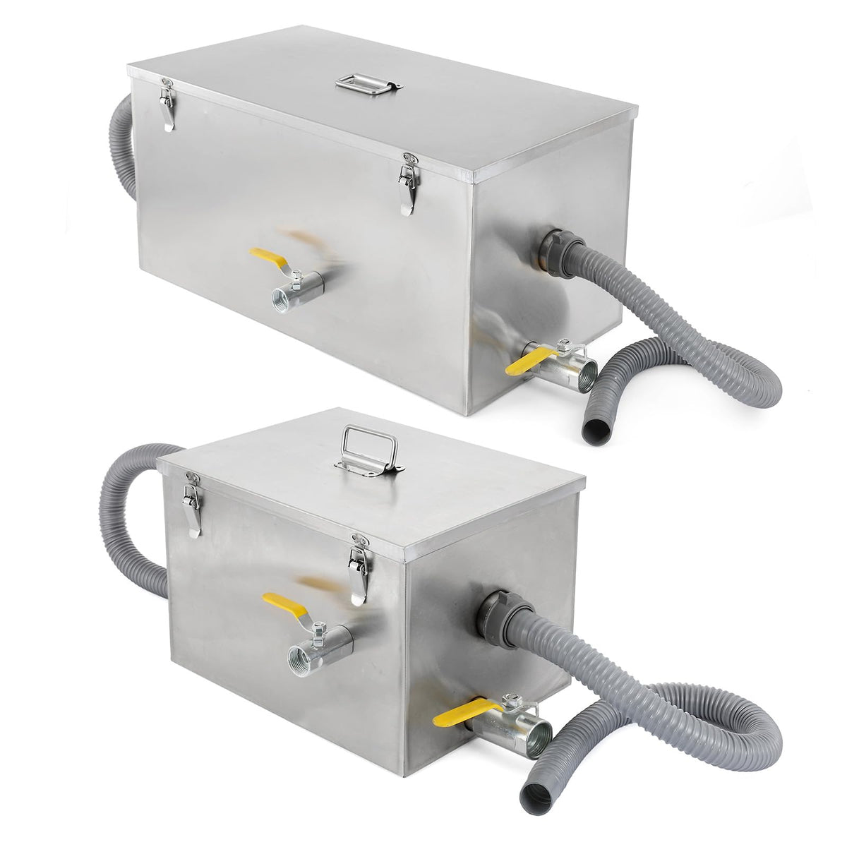 BEAMNOVA Commercial Grease Trap 25lbs + 8lbs Stainless Steel Interceptor, Side Inlet for Restaurant Home Kitchen Tools
