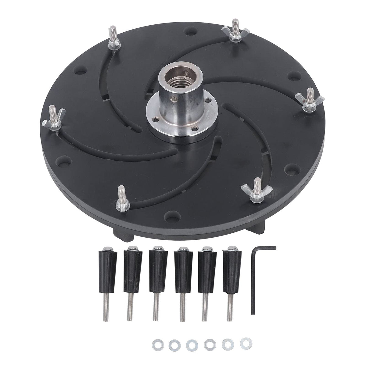 Longworth Chuck, Self Centering Wood Lathe Chuck with Aluminum Alloy Construction for Woodworking Bowl and Plate Turning Black 250mm