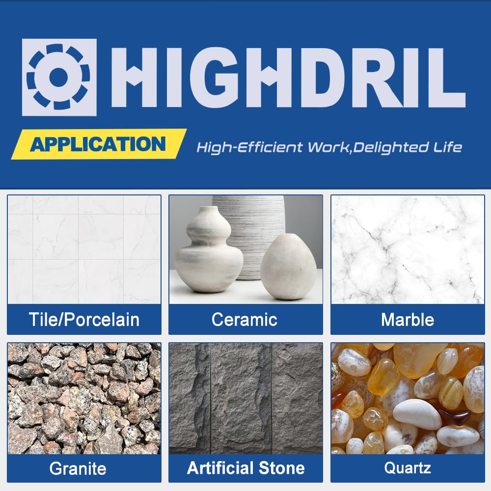 HIGHDRIL 3" 75mm Circular Saw Blade Set 4pcs and HIGHDRIL Diamond Drill Bits Kit with 5/8-11