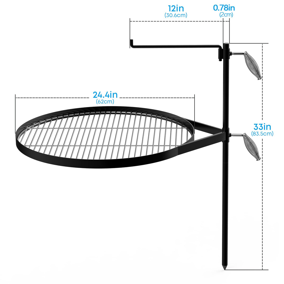 Stanbroil Fire Pit Campfire Grill Grate - Stainless Steel Swing Cooking Stand BBQ Grill, Portable Campfire Barbecue Rack for Outdoor Open Fire Cooking Camping