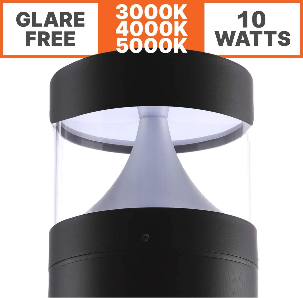 Lighting Labs LED Bollard Landscape Light 4.7" Diameter, 10W, 39" Height, 3CCT 3000K/4000K/5000K, 120-277V Outdoor Pathway & Garden Light, IP65 Waterproof, for Driveways & Commercial Landscape