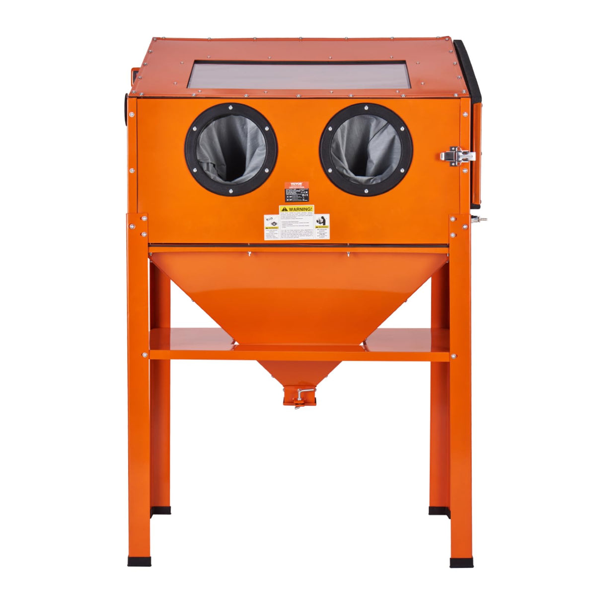 60 Gallon Sandblasting Cabinet, 40-120PSI Sand Blasting Cabinet with Stand, Heavy Duty Steel Sand Blaster with Blasting Gun & 4 Ceramic Nozzles for Paint, Stain, Rust Removal