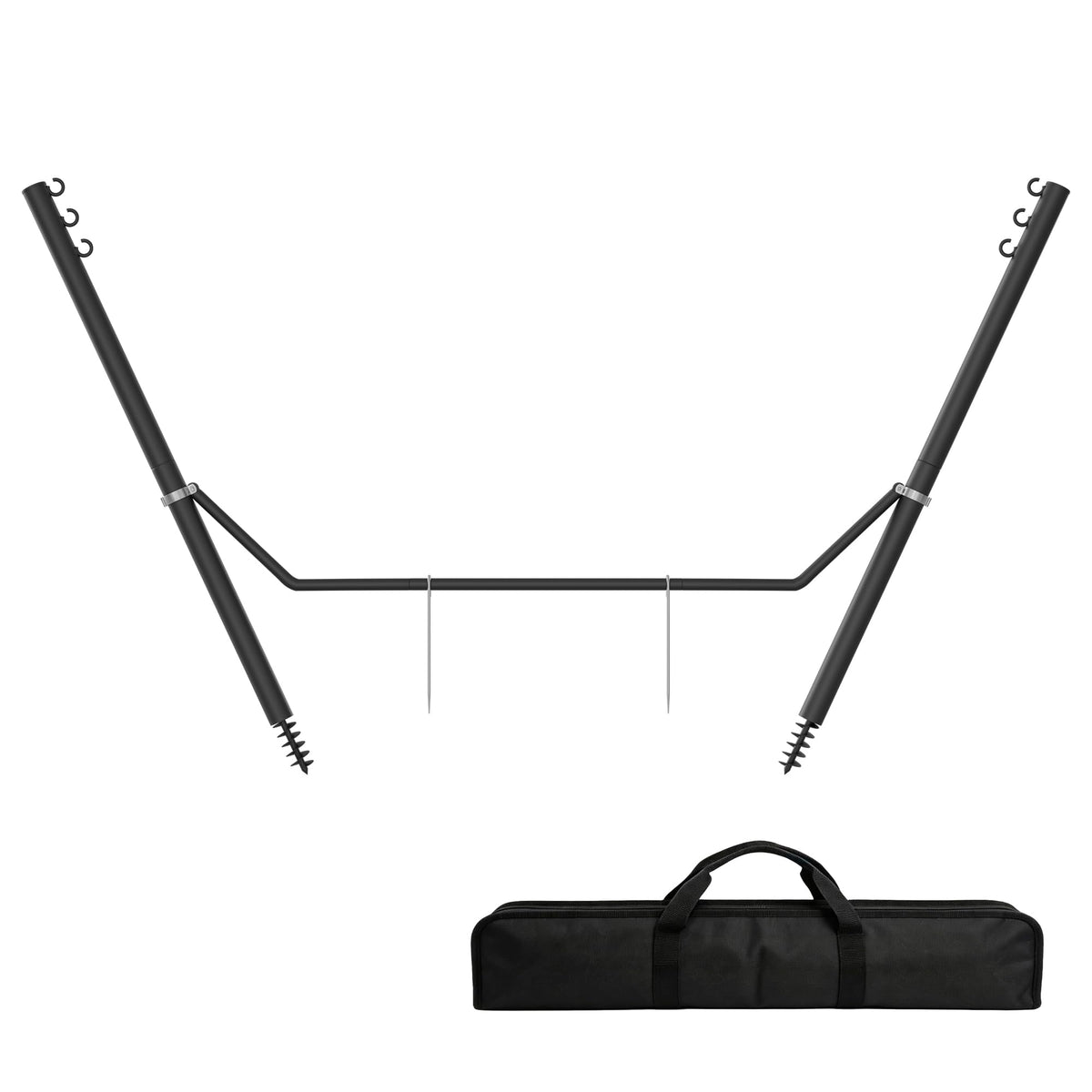Miveda Universal Hammock Stand, Heavy Duty Adjustable 8-12FT Steel Hammock, 600lbs, Black Hammock Stand Weather Resistant for Outdoor Yard Garden with Bag