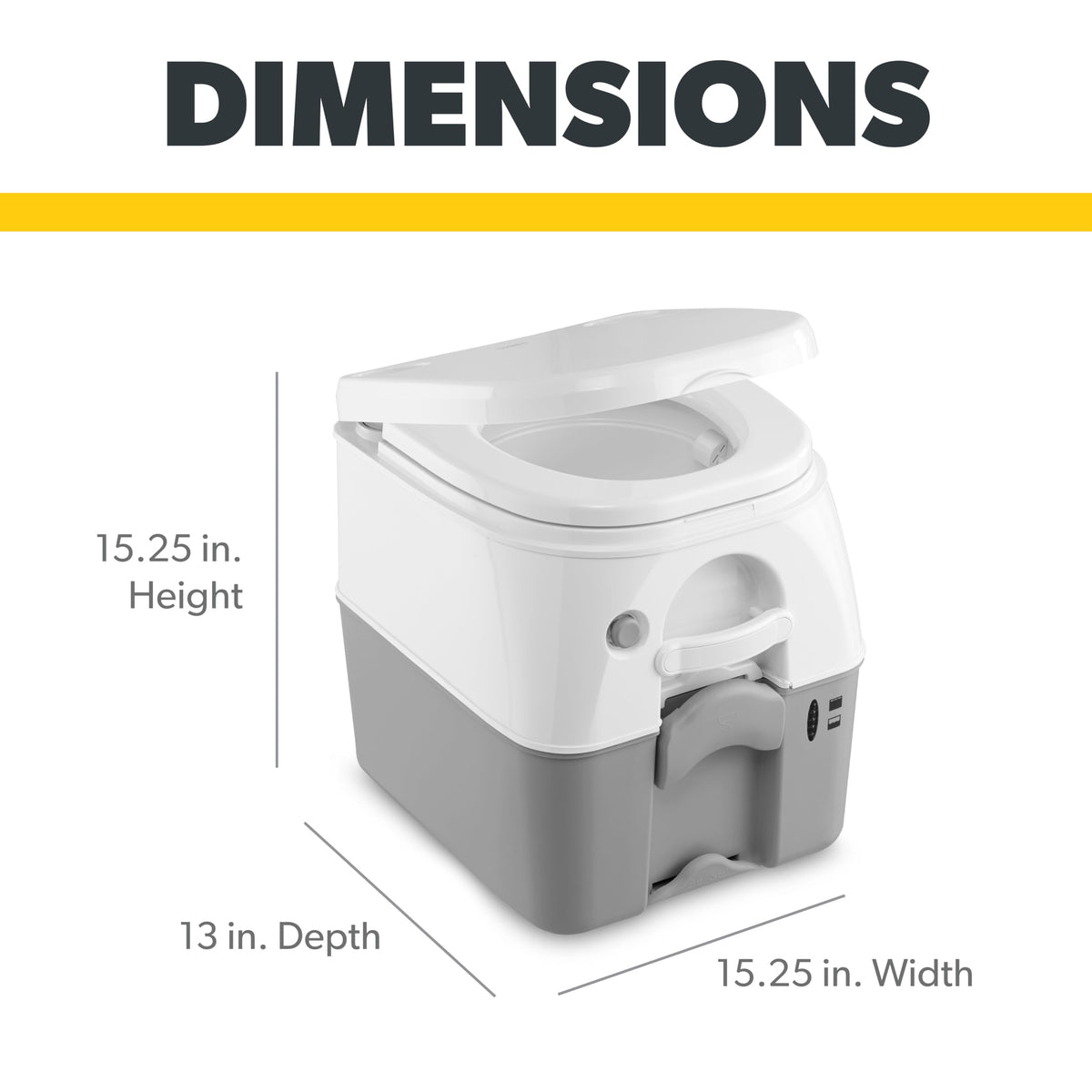 Dometic 301097606 Portable Toilet 5.0 Gallon, Gray