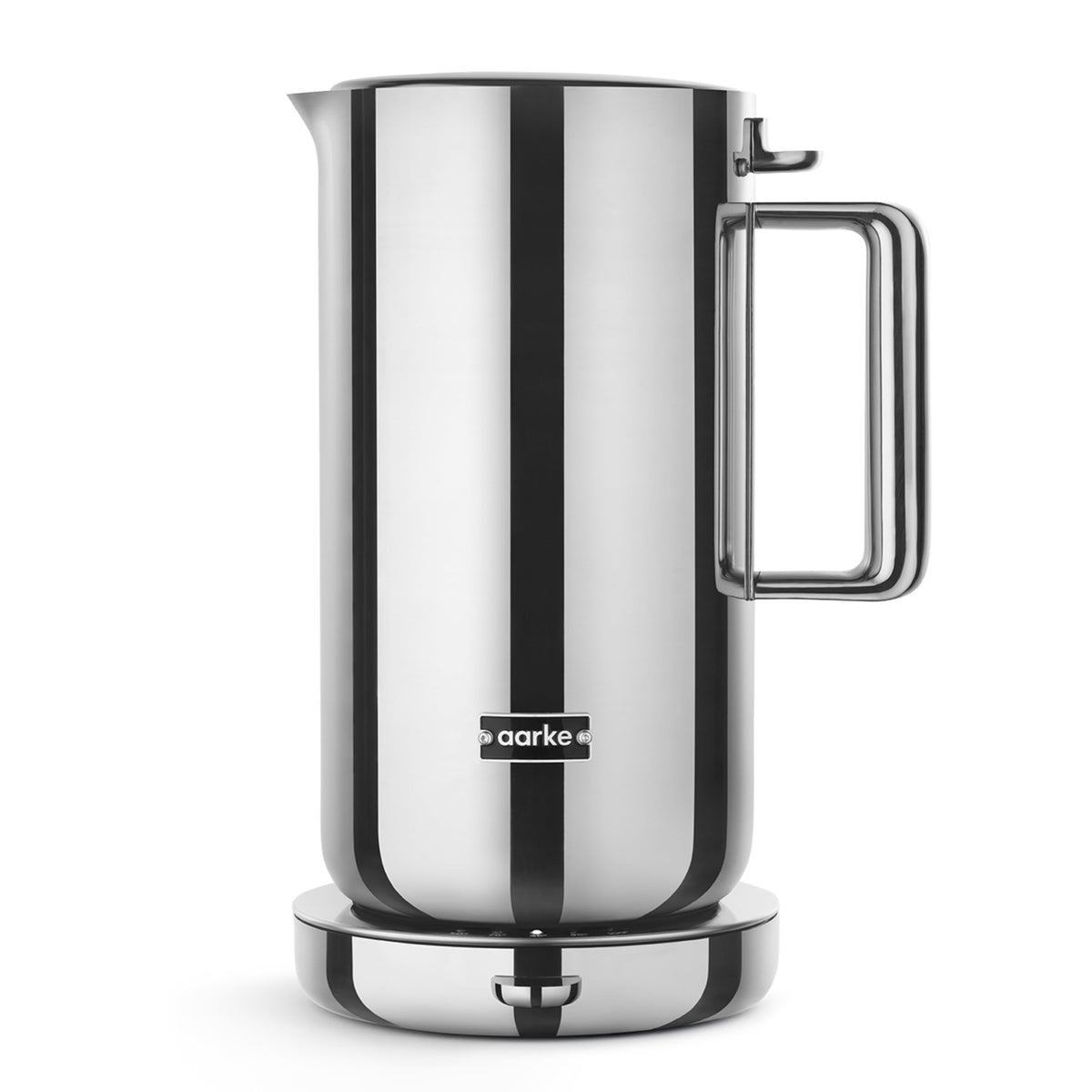 Aarke Stainless Steel Kettle - Perfect for Coffee and Tea Maker Enthusiasts, Non-Drip Spout, Double-Wall Construction, Dry Boil Protection, Heat-Safe Handle, LED Cool-Down Indicator, 1.2L (Steel)