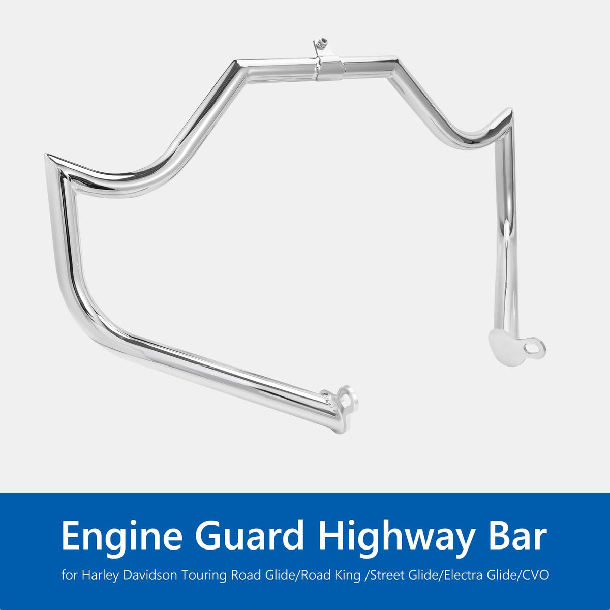 Highway Crash Bar Engine Guard for Harley Davidson Touring Road Glide Road King Street Glide Electra Glide CVO and Trike Models (Chrome)