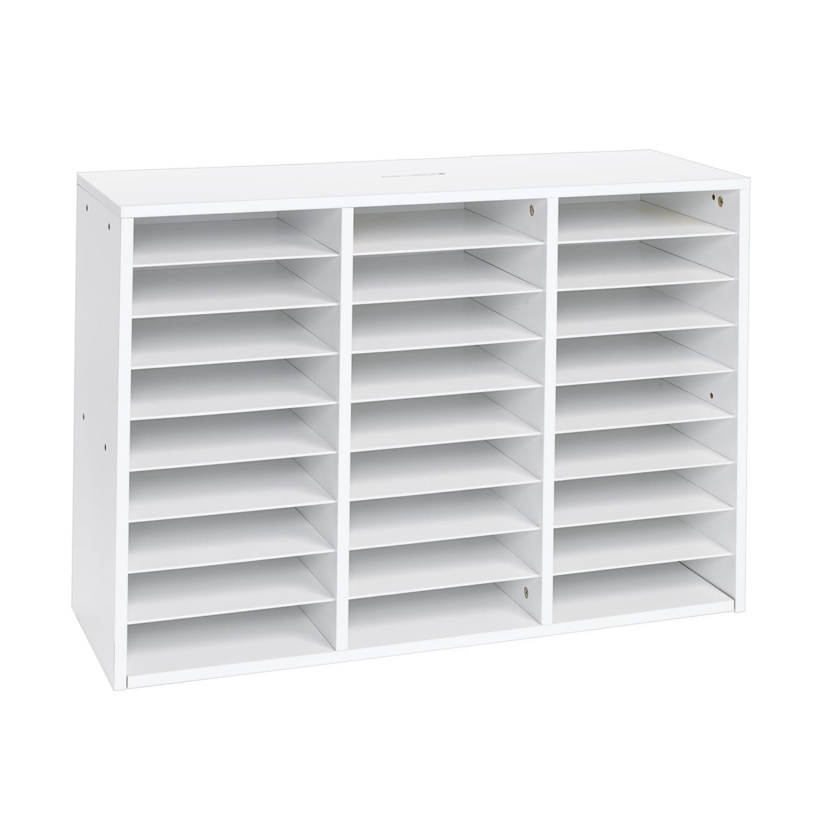 Really Good Stuff White 27-Slot Mail Center with Tan Trays