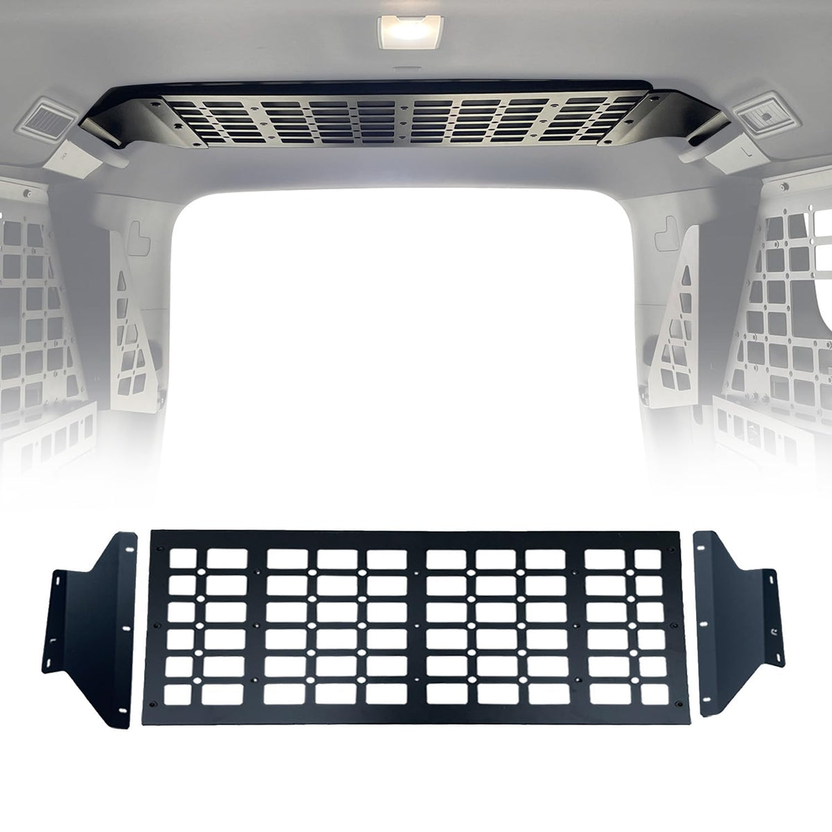 HIGH FLYING 2024 2025 2026 for Toyota Land Cruiser Prado LC250 Overhead Molle Roof Panels Shelf Storage Organizer Interior Rear Cargo Racks (Roof Shelf)