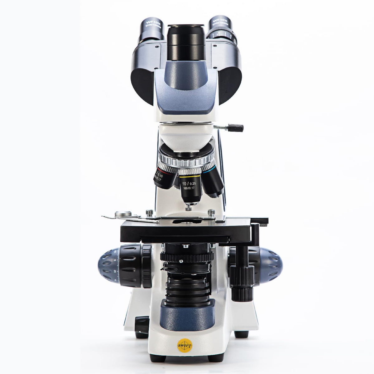 SWIFT Compound trinocular Microscope, 40X-2500X Digital Lab trinocular Compound LED Microscope with 3MP USB Camera and Slides,Mechanical Stage