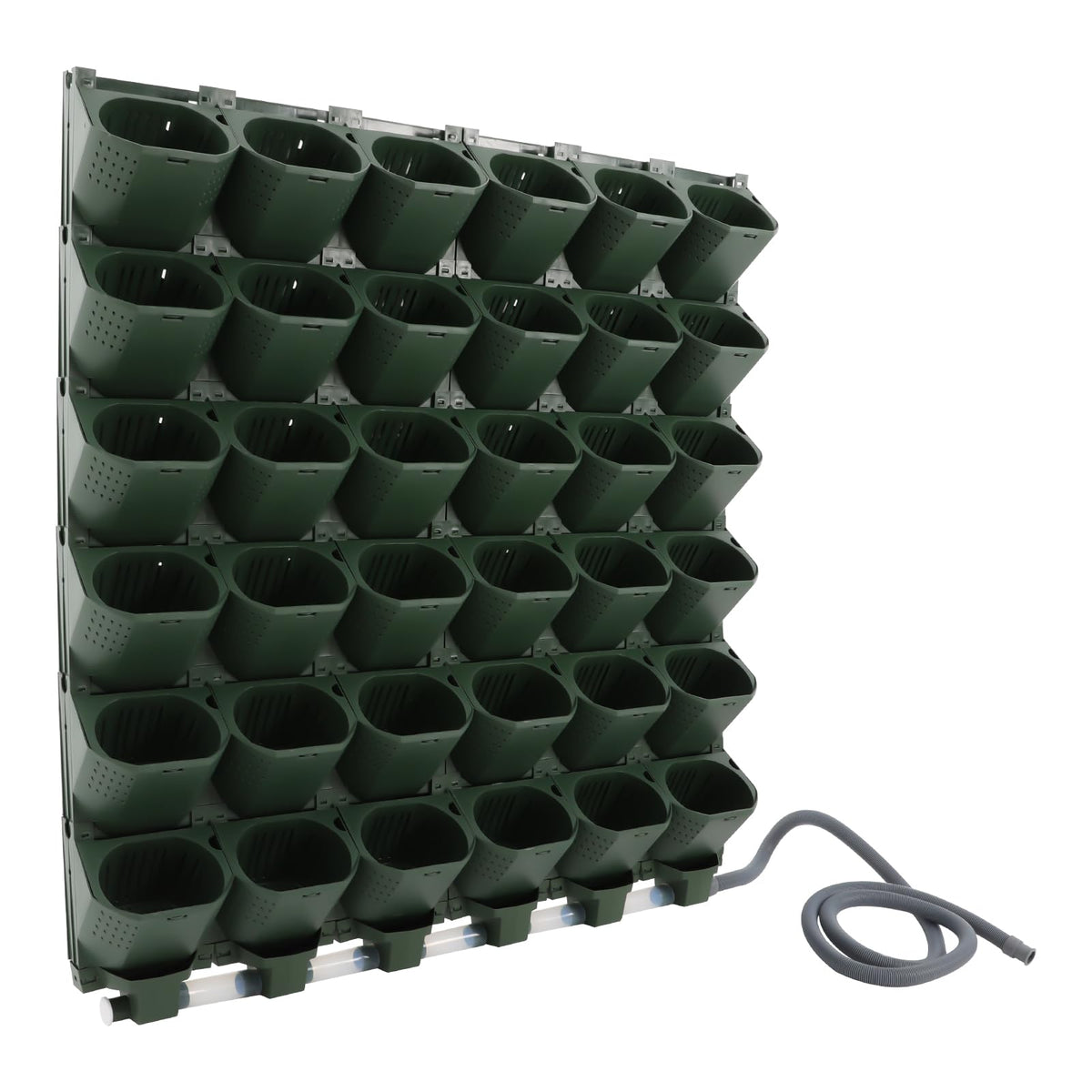 CAIHAOA 36 Pots Self Watering Wall Mounted Vertical Planter, Wall Planter Living Green Plant Wall with Automatic Irrigation & Timing System, Indoor/Outdoor Stackable Plant Pots for Herbs Flowers