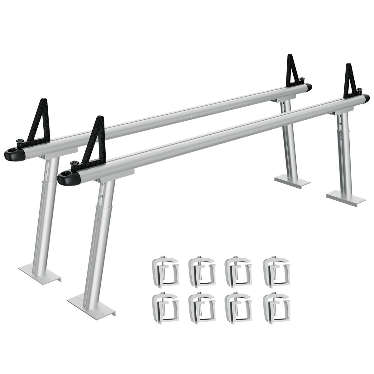 Truck Rack, 17"-29" Aluminum Adjustable Ladder Rack for Trucks, 800 lbs Capacity Heavy Duty Truck Bed Rack with Non-Drilling C-Clamps, Pickup Truck Racks for Kayak, Surfboard, Lumber, Ladder
